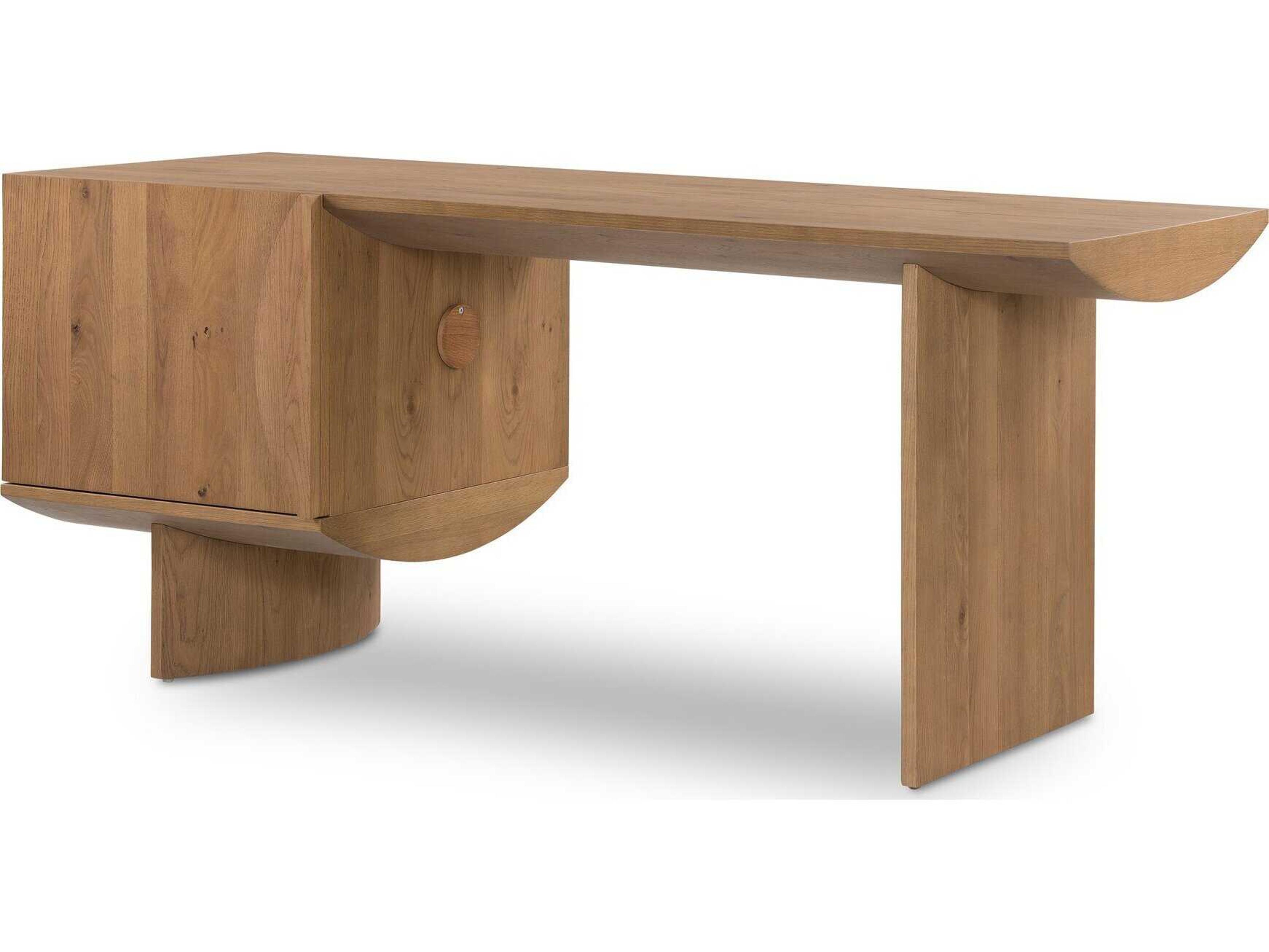 Four Hands Barton Pickford Brown Oak Wood Secretary Desk