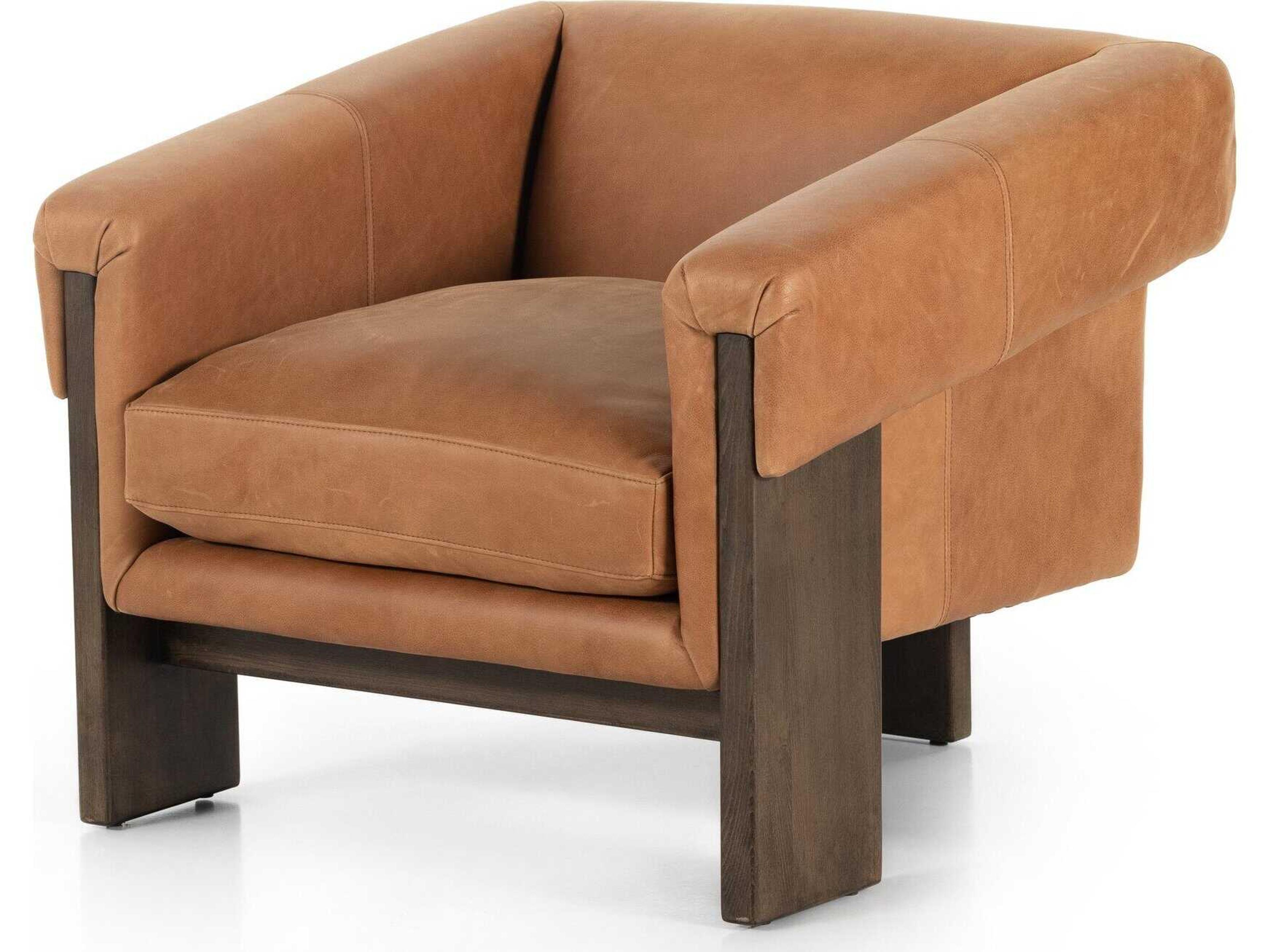 Four Hands Townsend Cairo Brown Leather Accent Chair