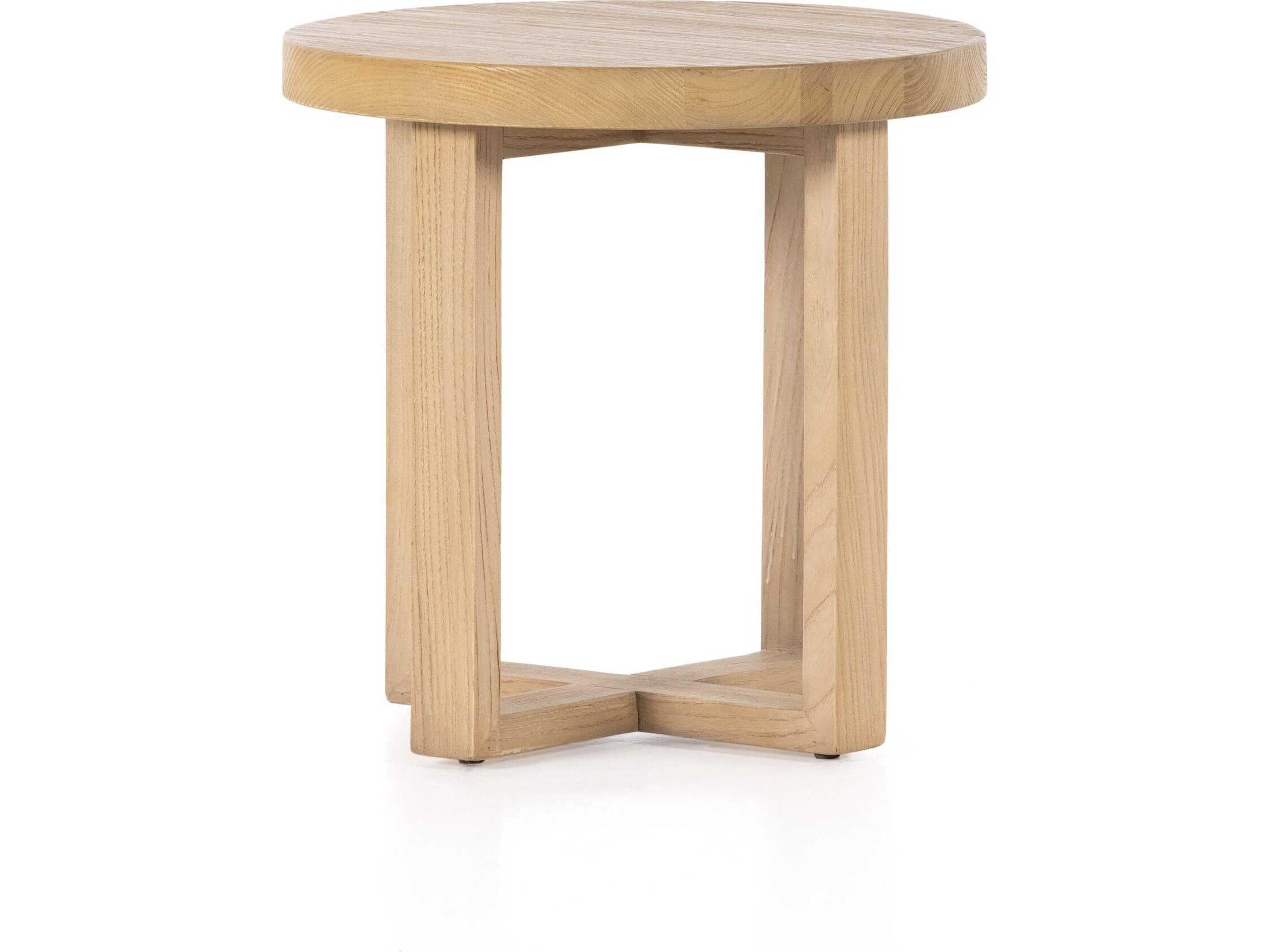 Four Hands Wells Liad Round Natural Nettlewood End Table