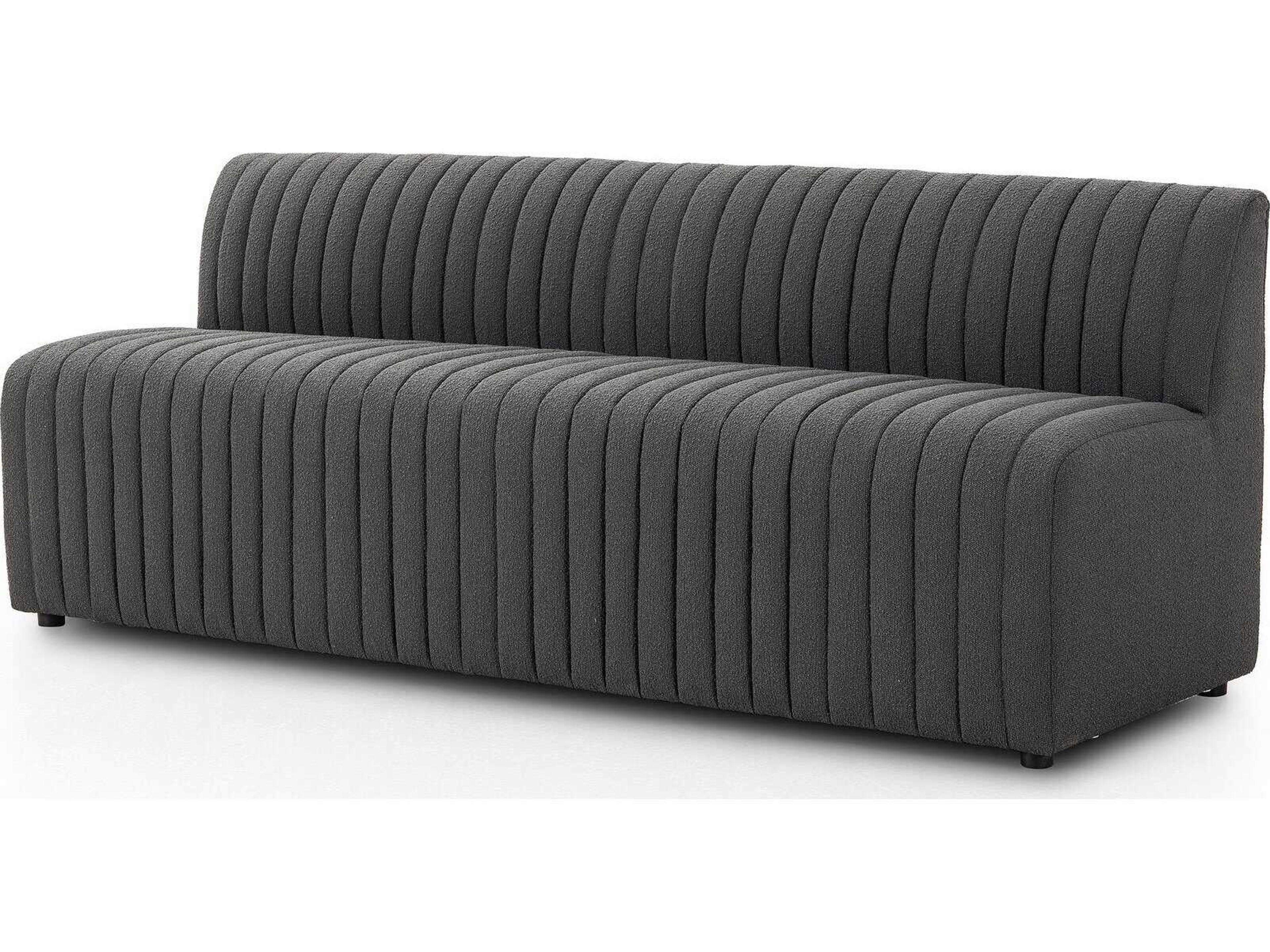 Four Hands Grayson Augustine FIQA Boucle Charcoal Upholstered Dining Bench