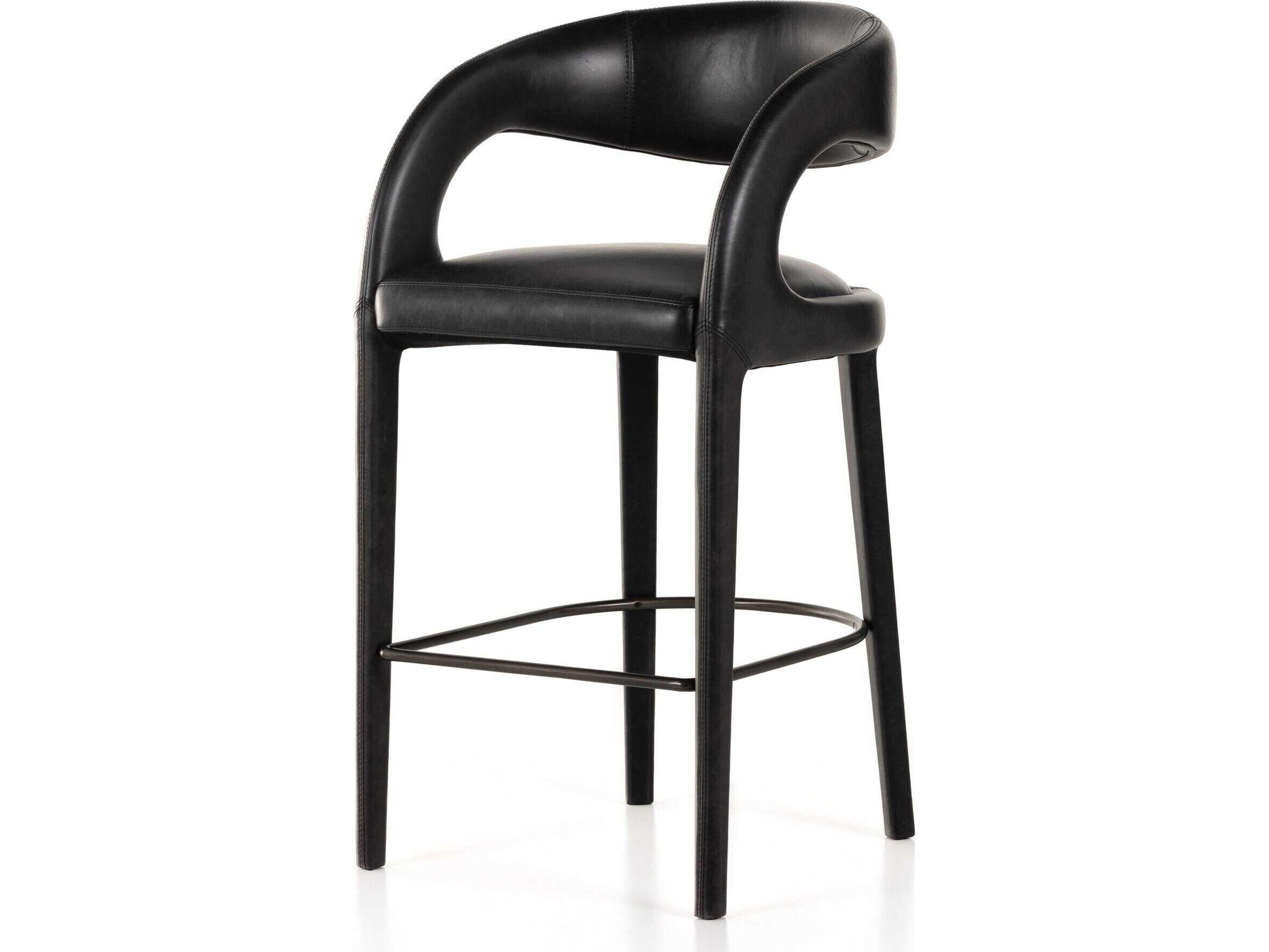 Four Hands Townsend Hawkins Sonoma Leather Bar Stool