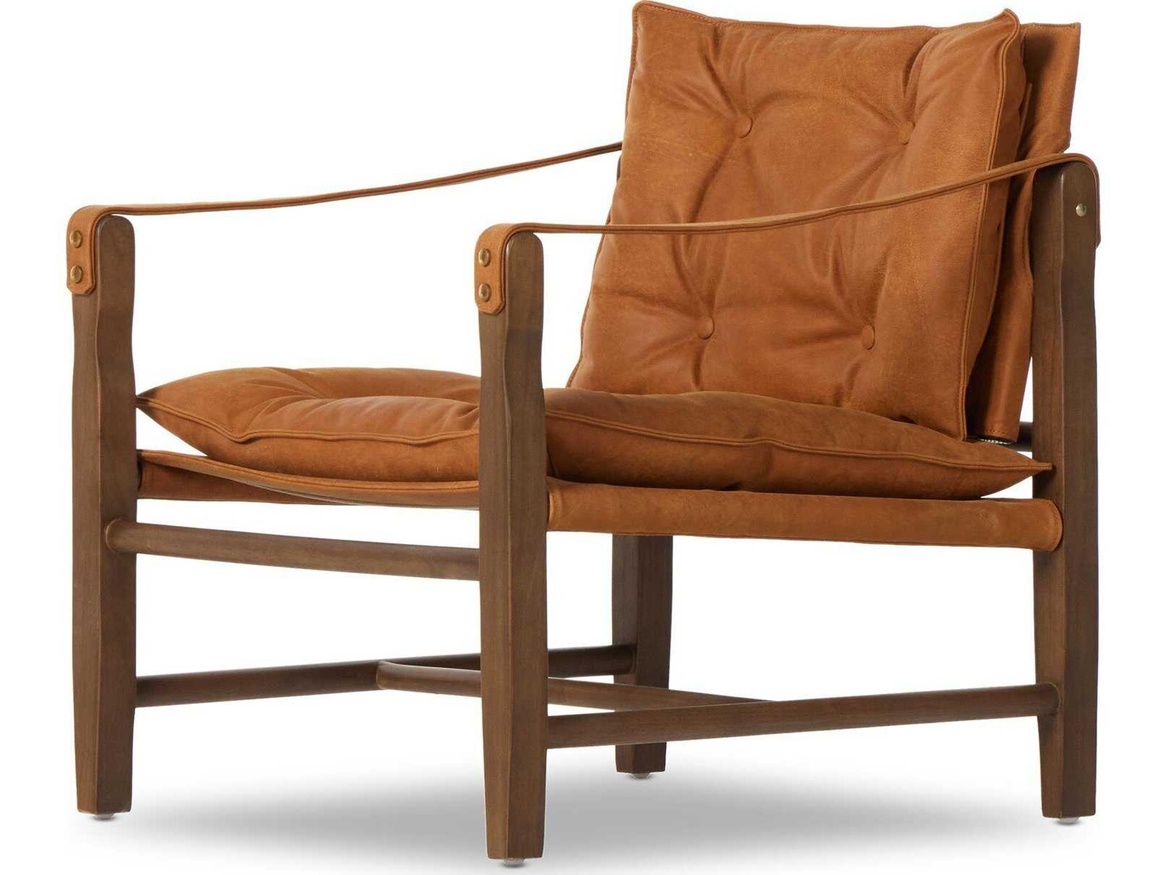 Four Hands Westgate Lenz Brown Leather Accent Chair