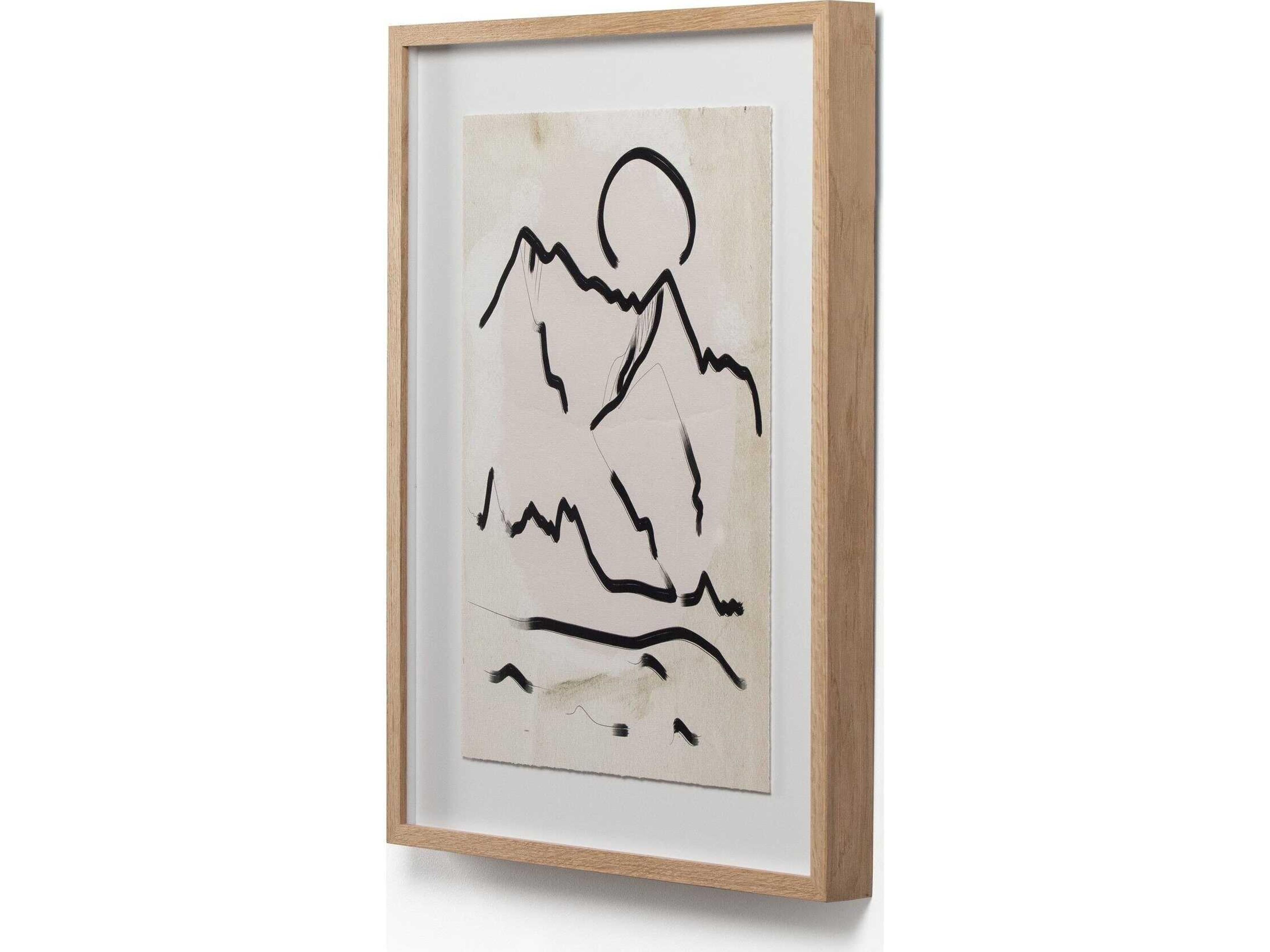 Four Hands Art Studio Mountain High II by Coup D' Esprit Vertical Grain White Oak  Canvas Wall Art