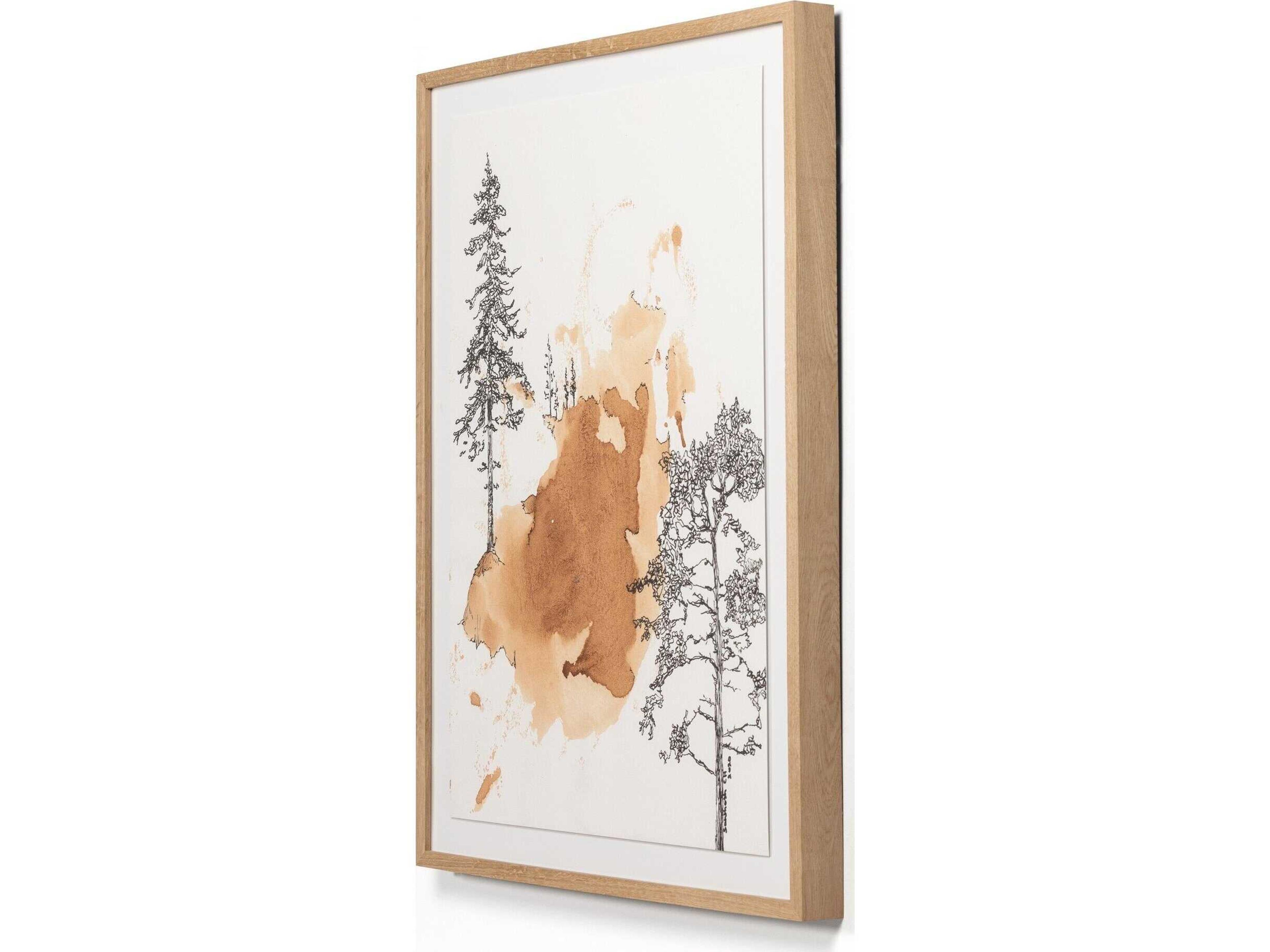 Four Hands Art Studio Into The Woods I by Santhosh Ch Vertical Grain White Oak  Canvas Wall Art