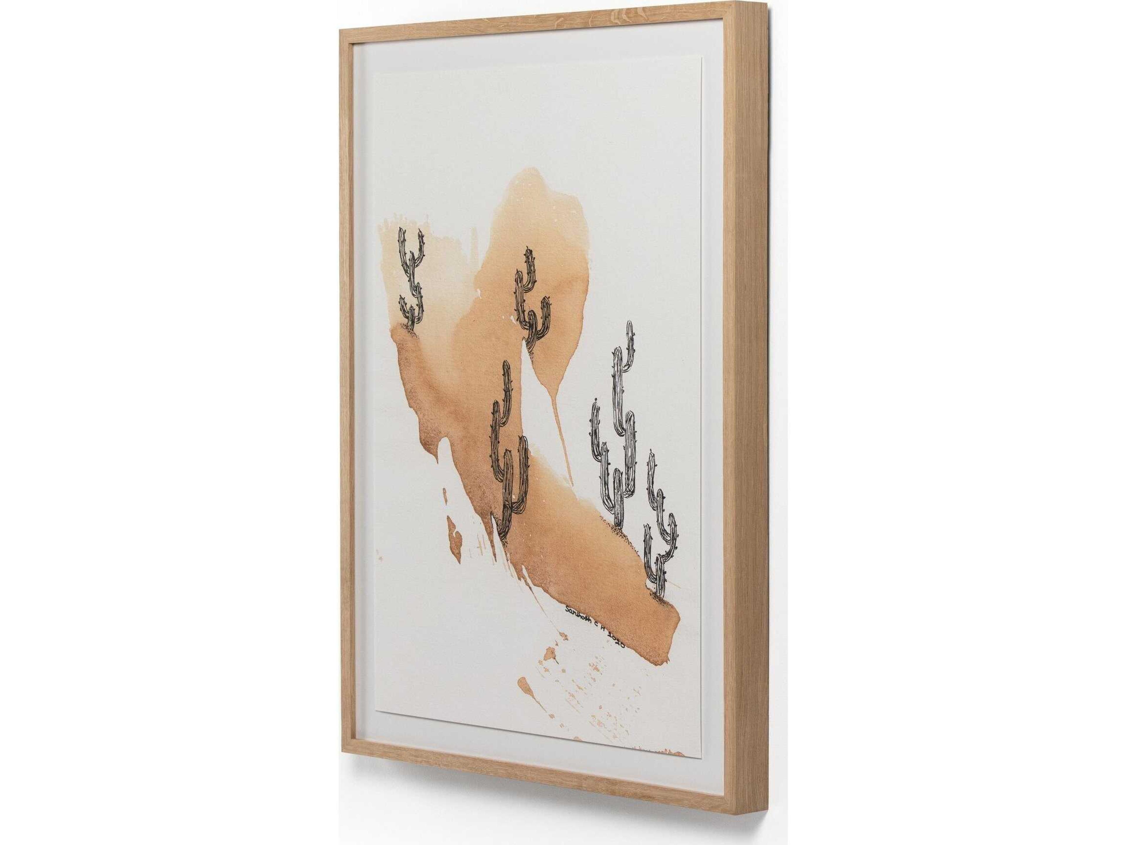 Four Hands Art Studio Into The Desert by Santhosh Ch Vertical Grain White Oak  Canvas Wall Art