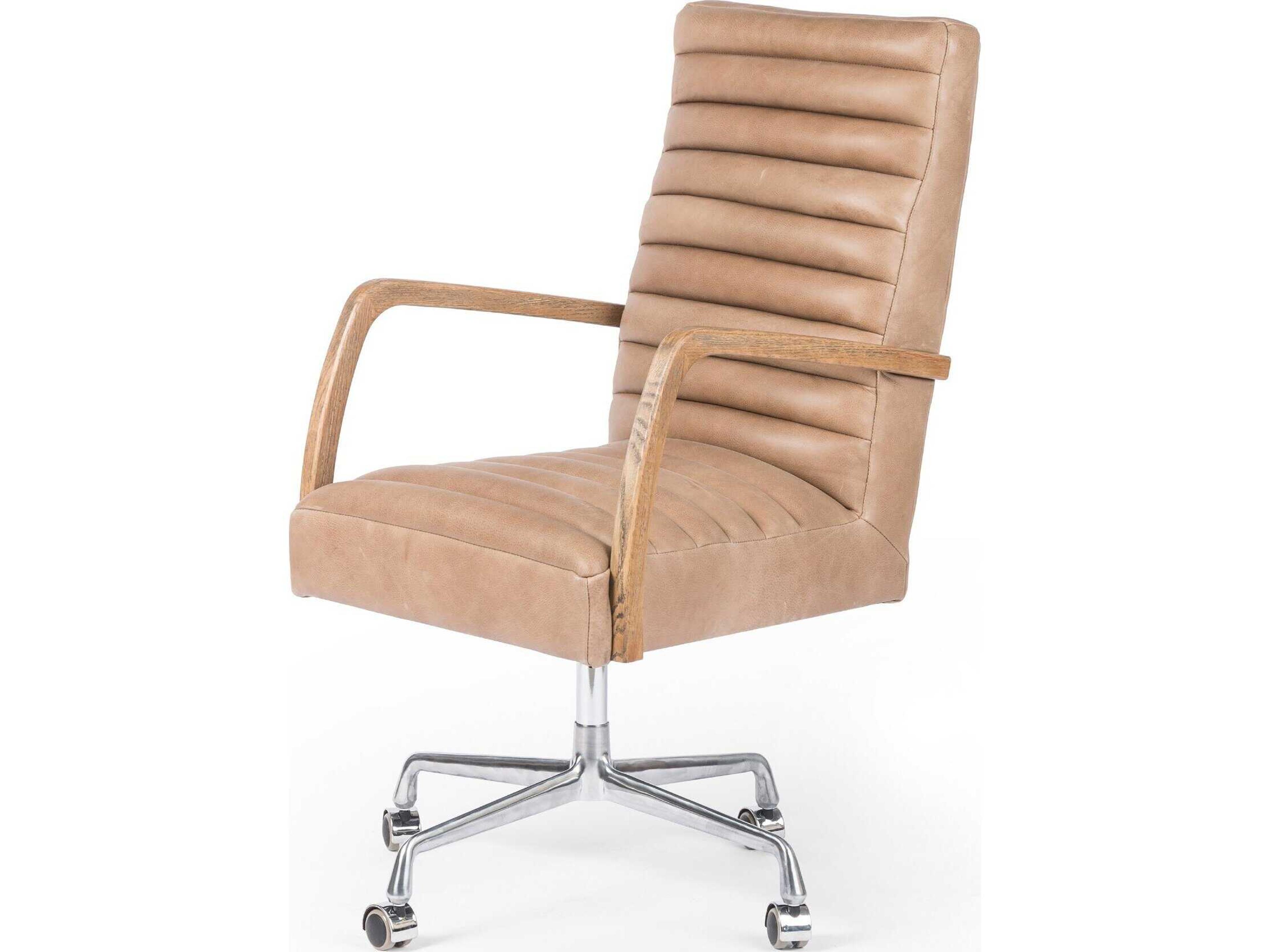 Four Hands Abbott Bryson Palermo Drift Leather Channeled Desk Chair