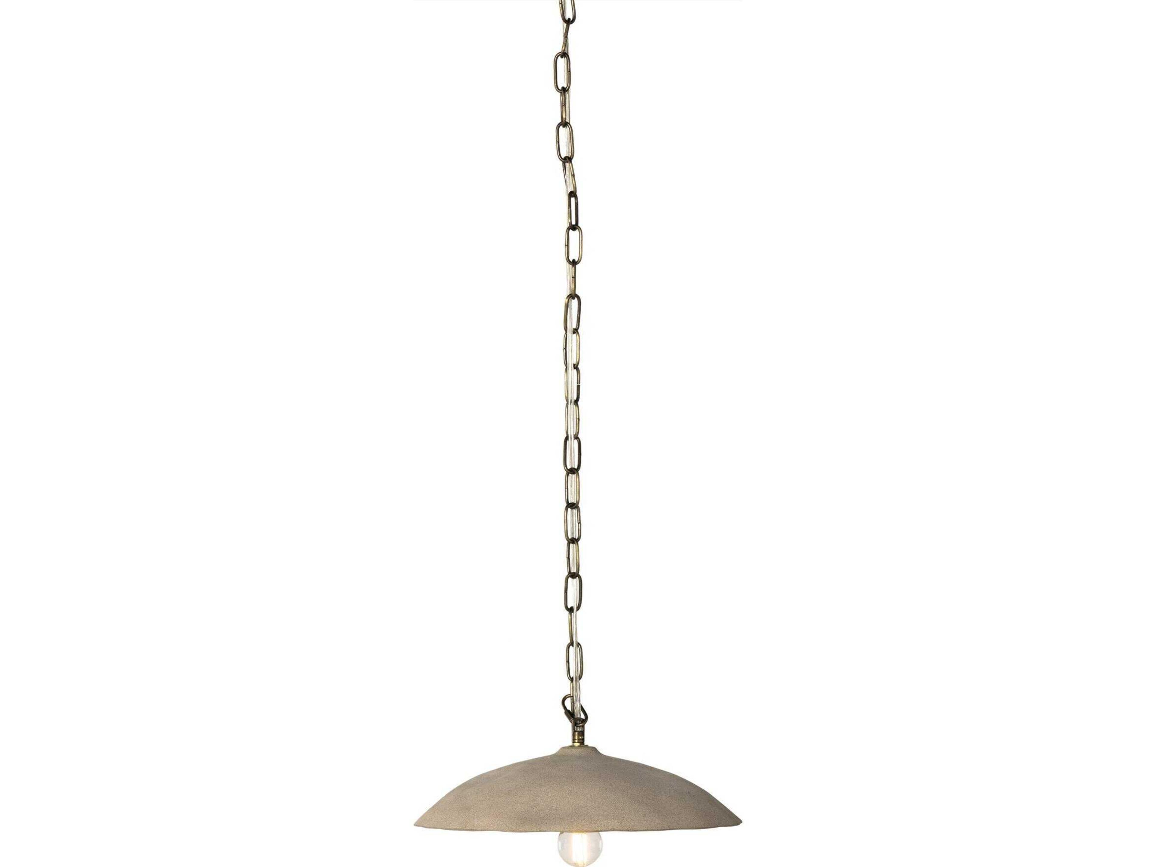 Four Hands Ryker 1-Light Brass Light Sand Brown LED Dome Pendant