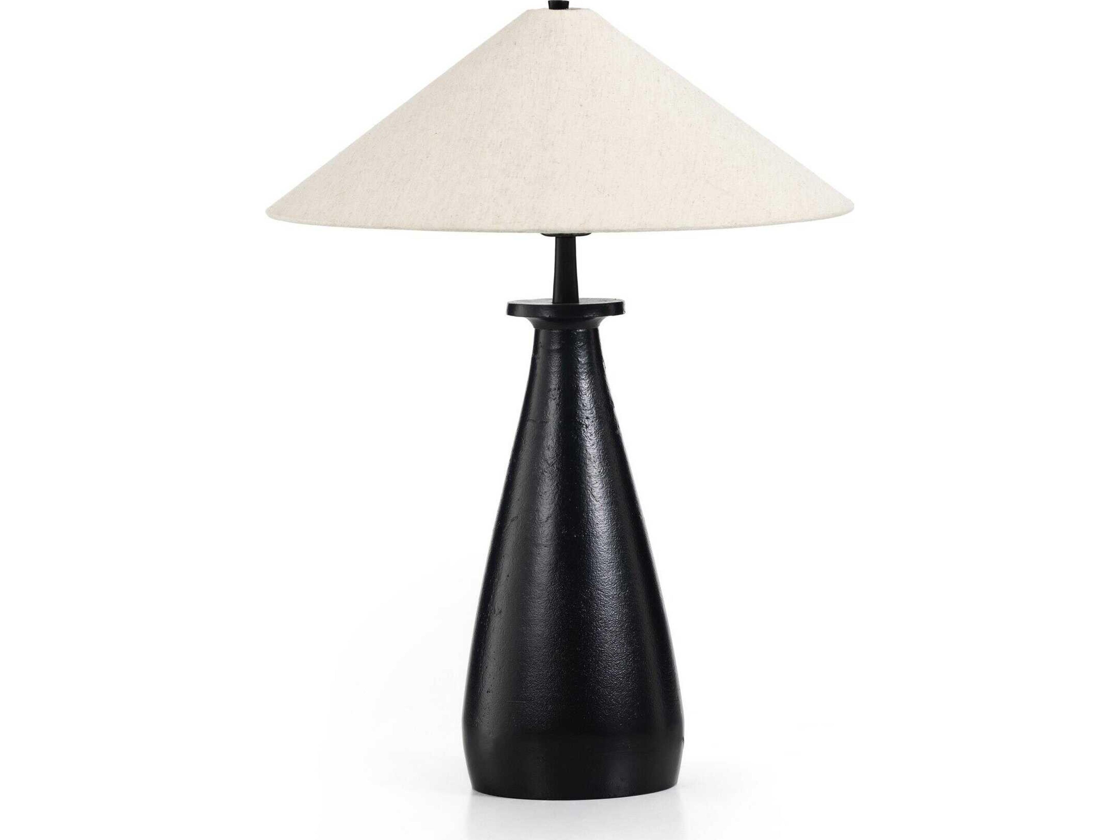 Four Hands Asher Matte Black Light Beige Buffet Lamp