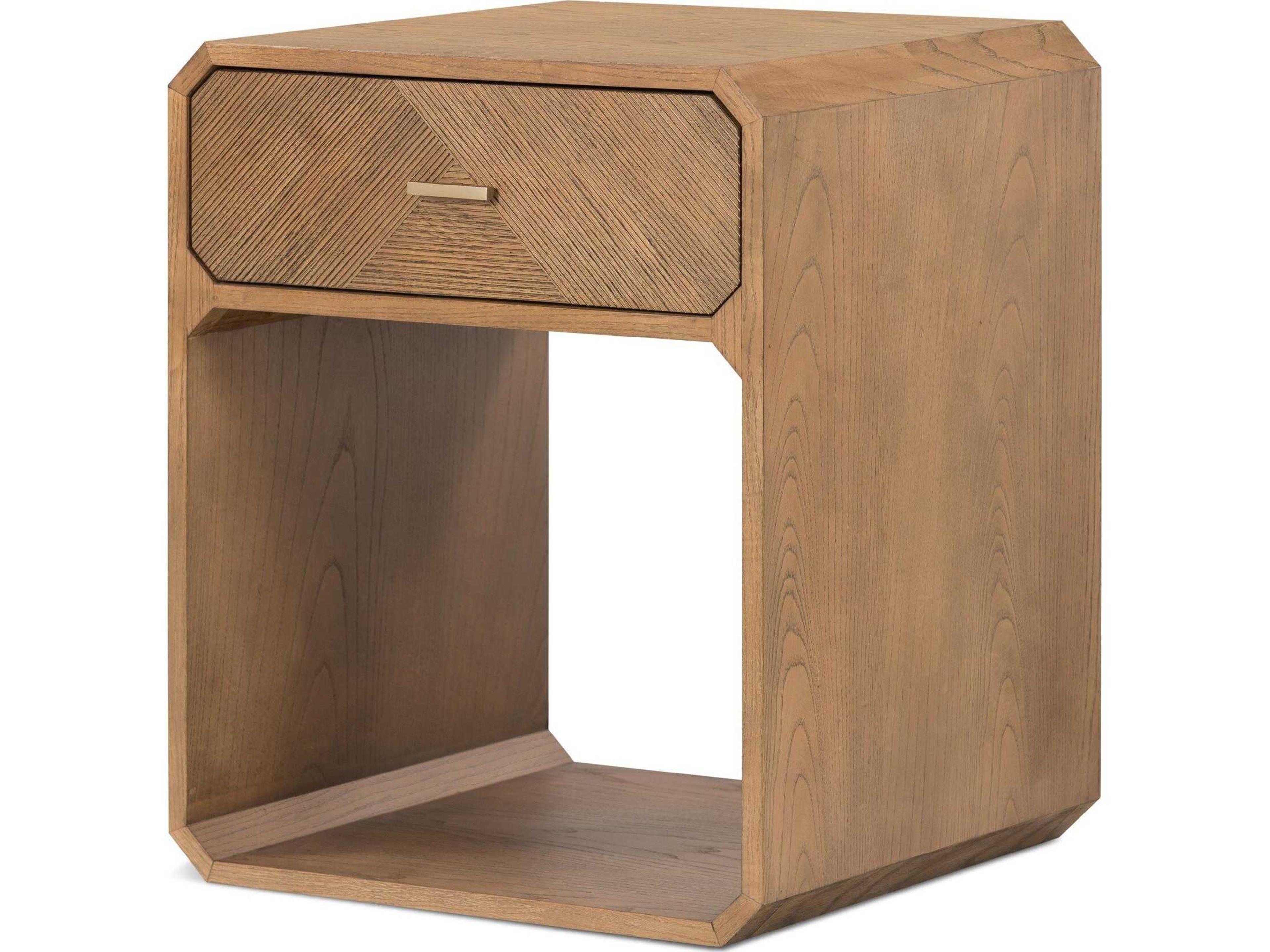 Bolton Caspian 1-Drawer Natural Ash Wood Nightstand