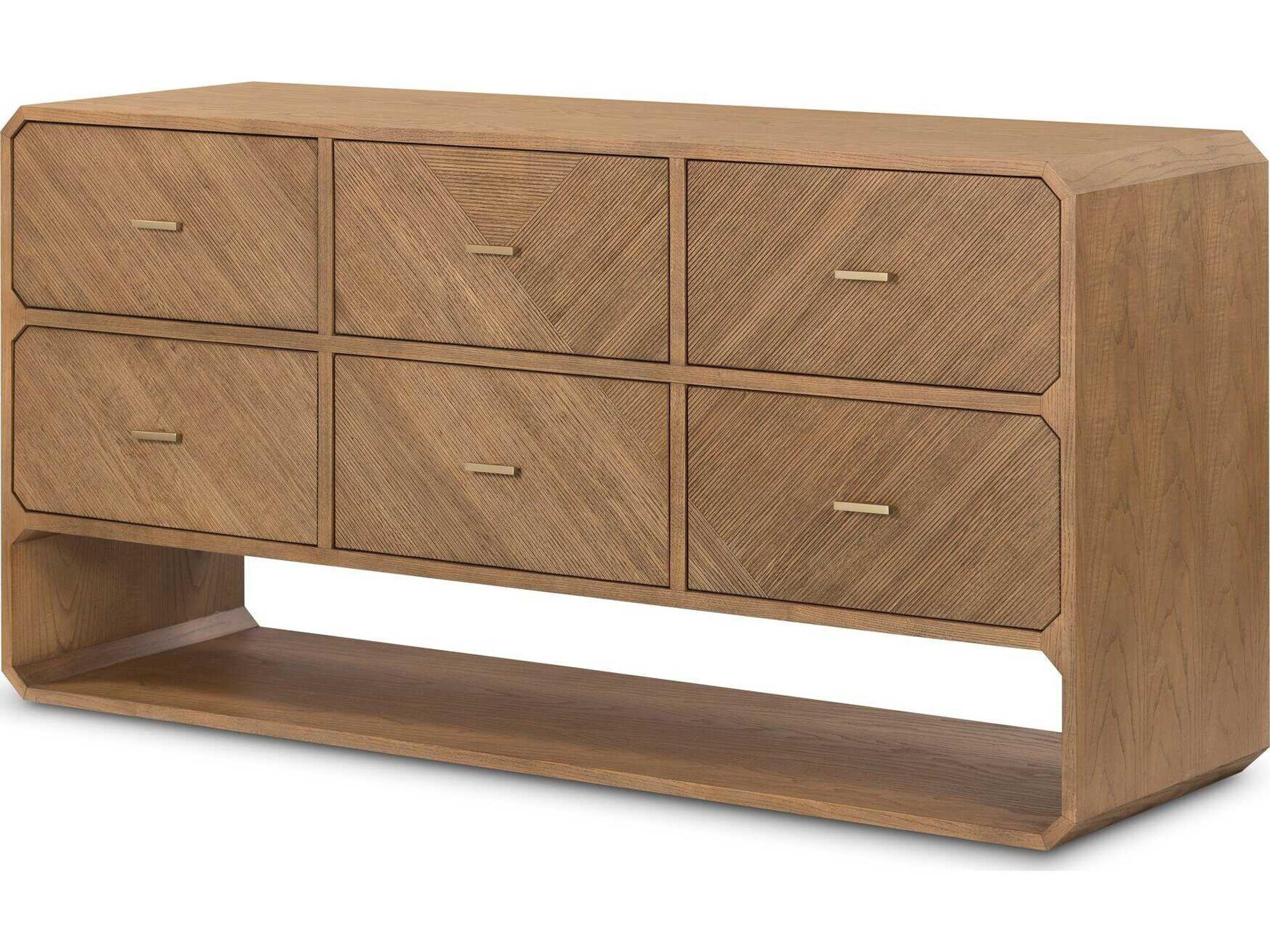 Bolton Caspian 6-Drawers Natural Ash Wood Dresser