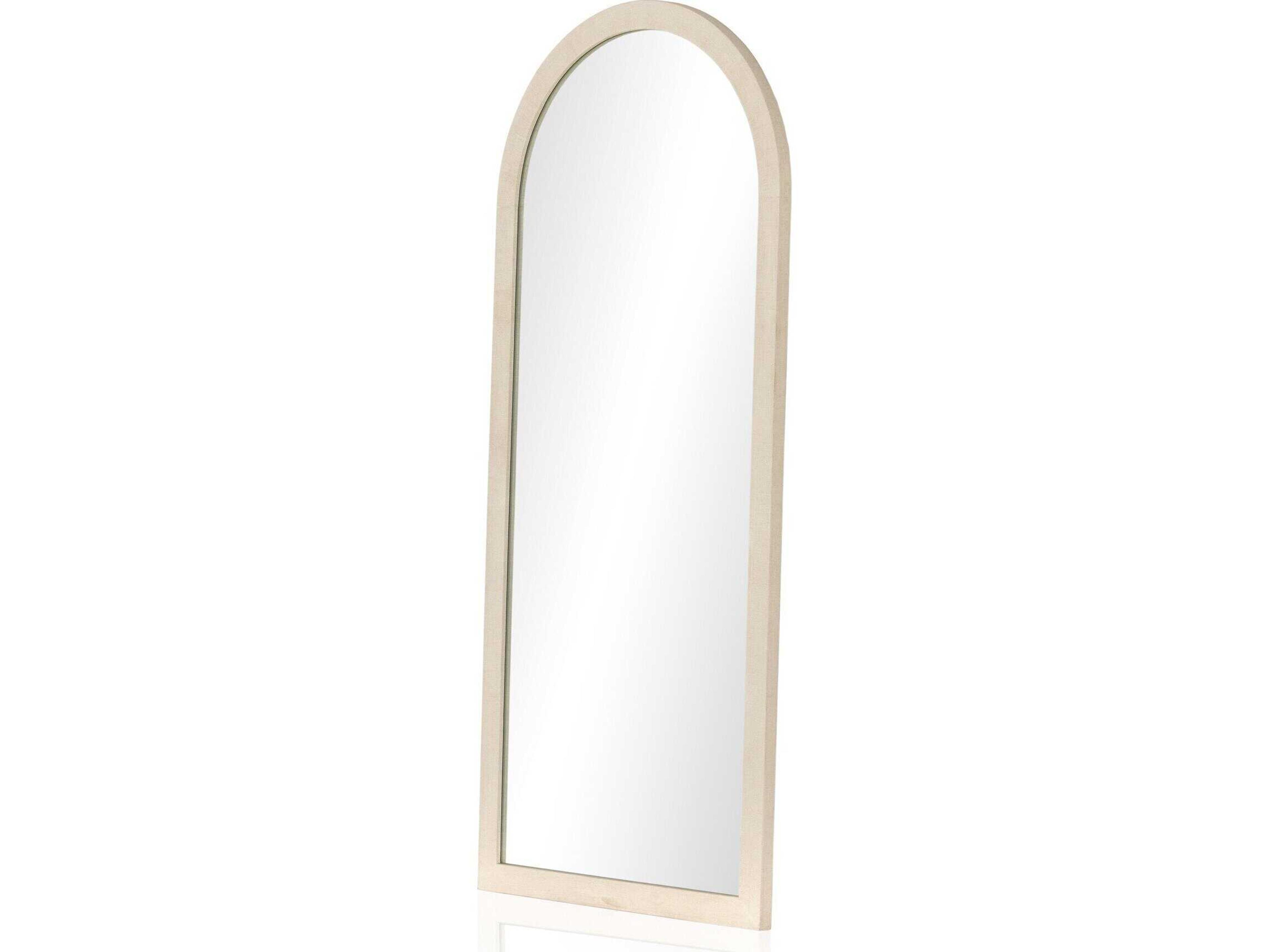 Four Hands Callahan Cressida Ivory Painted Linen Floor Mirror