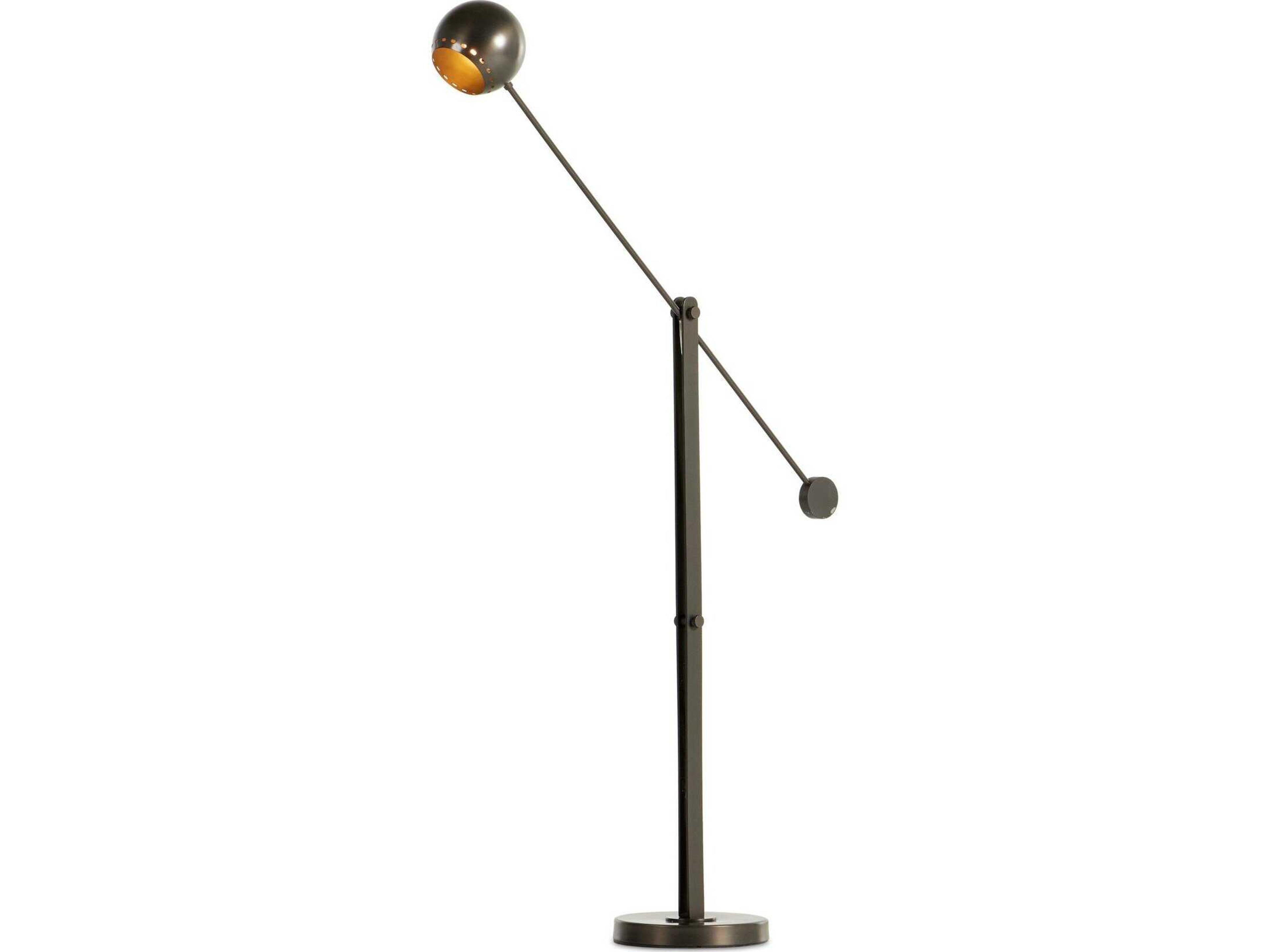 Four Hands Camden Torin Dark Antique Brass Clear Cord Floor Lamp