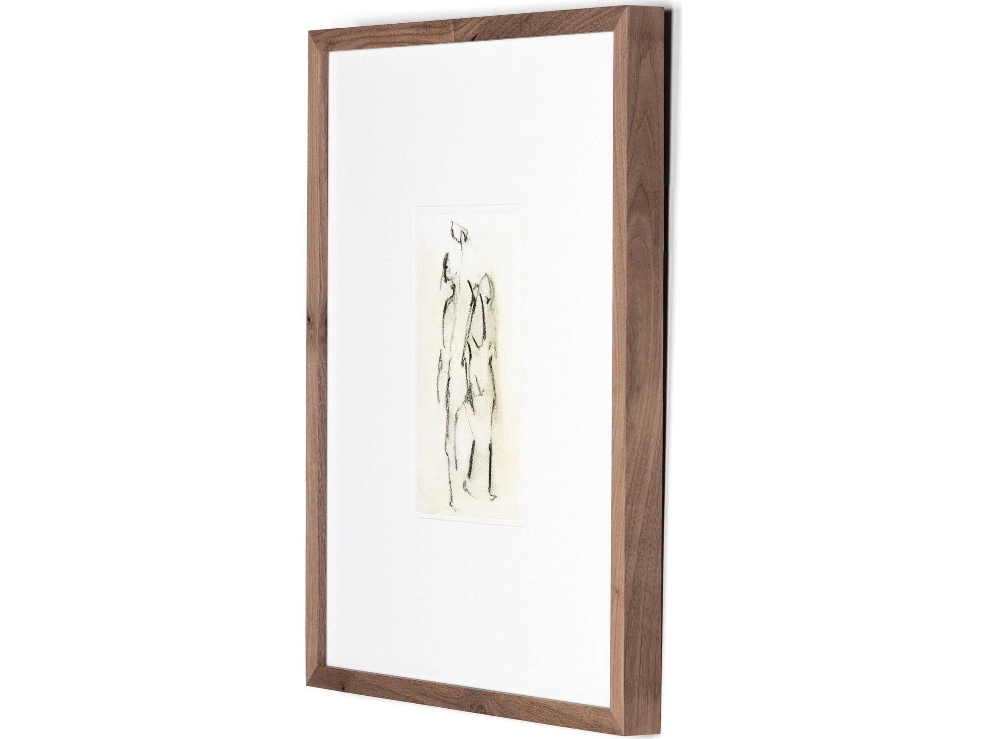 Four Hands Art Studio Figures I by Gold Rush Art Co Rustic Walnut  Canvas Wall Art