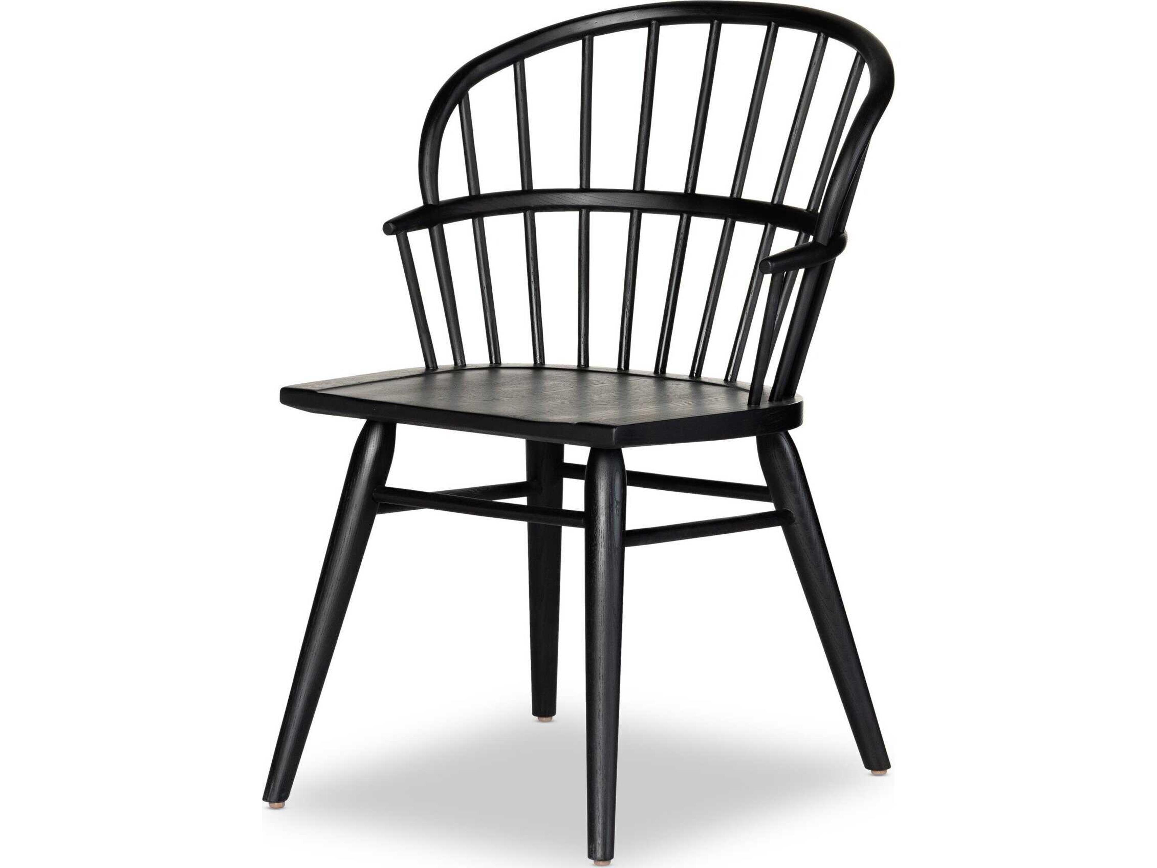 Four Hands Keston Connor Ash Wood Black Side Dining Chair