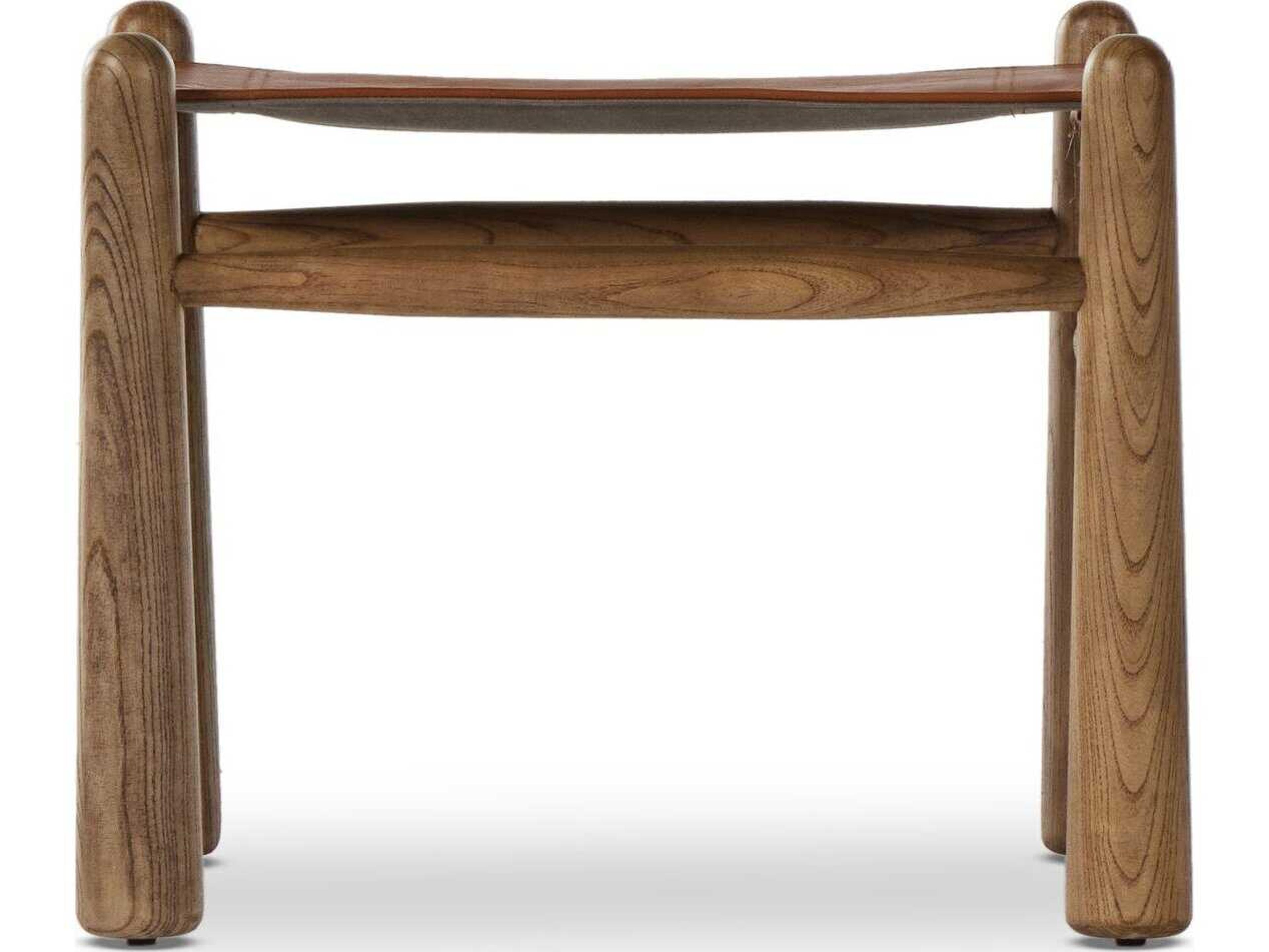 Four Hands Allston Nino Dakota Tobacco Toasted Nettlewood Brown Leather Ottoman