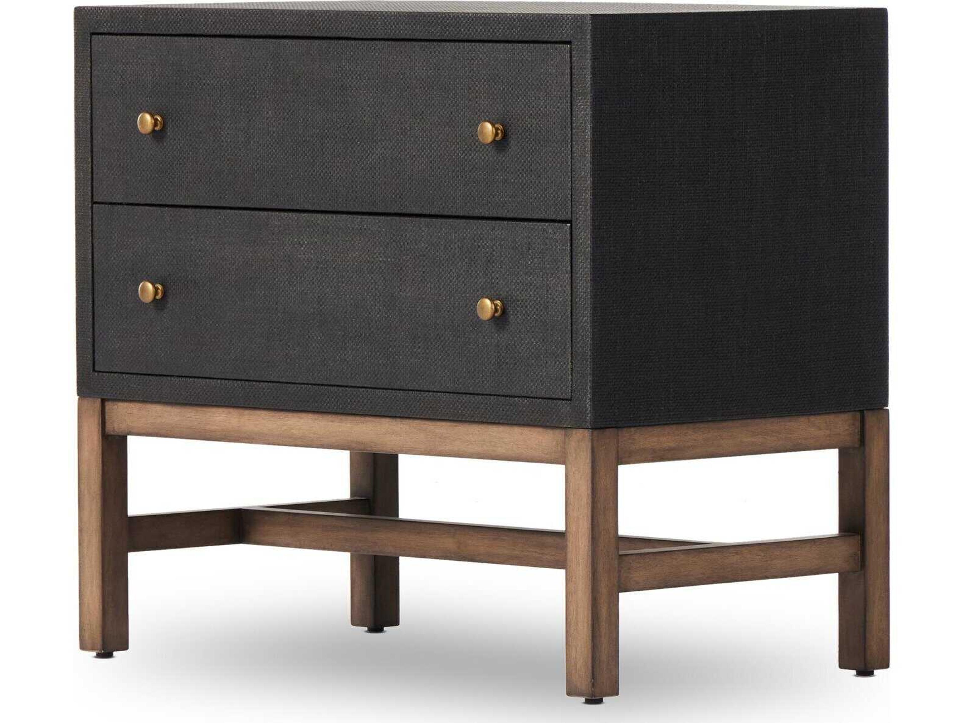 Callahan Fiona 2-Drawers Mahogany Wood Nightstand