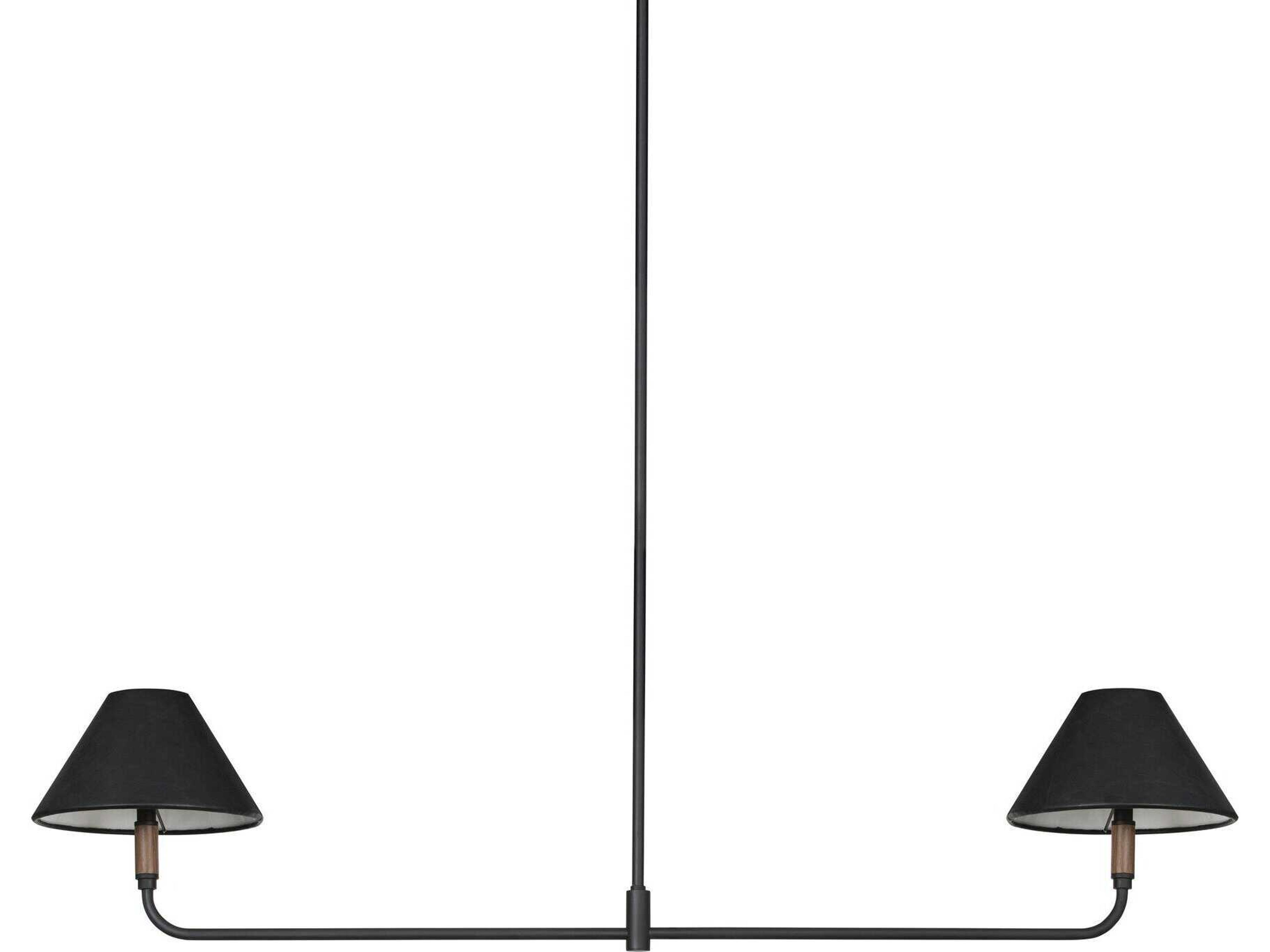 Four Hands Deacon 2-Light Black LED Empire Linear Island Pendant