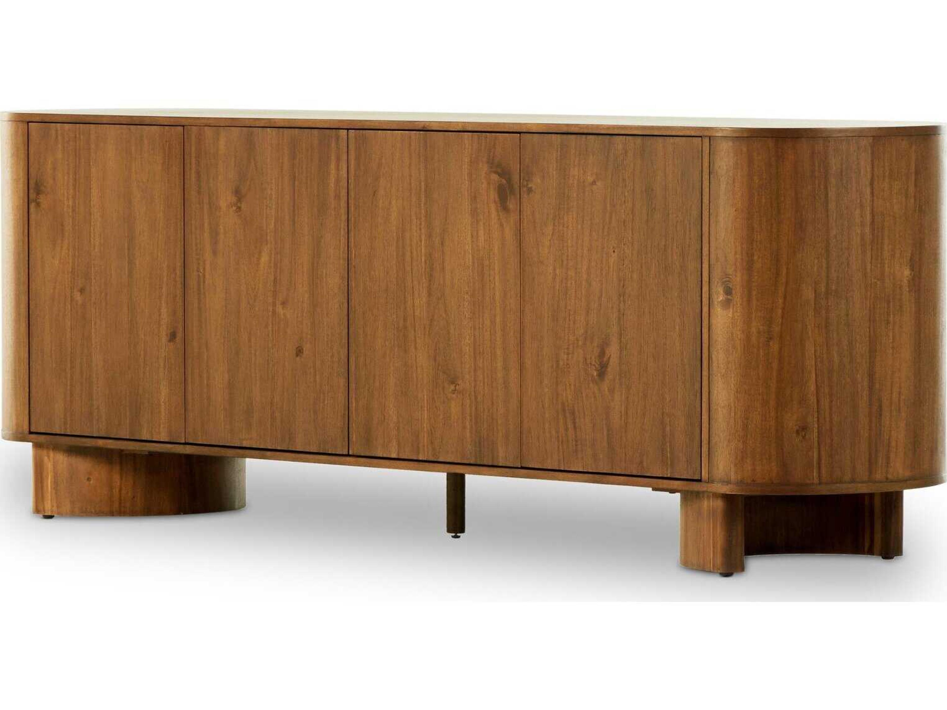 Four Hands Haiden Paden 94" Acacia Wood Seasoned Brown Solid Gunmetal Sideboard