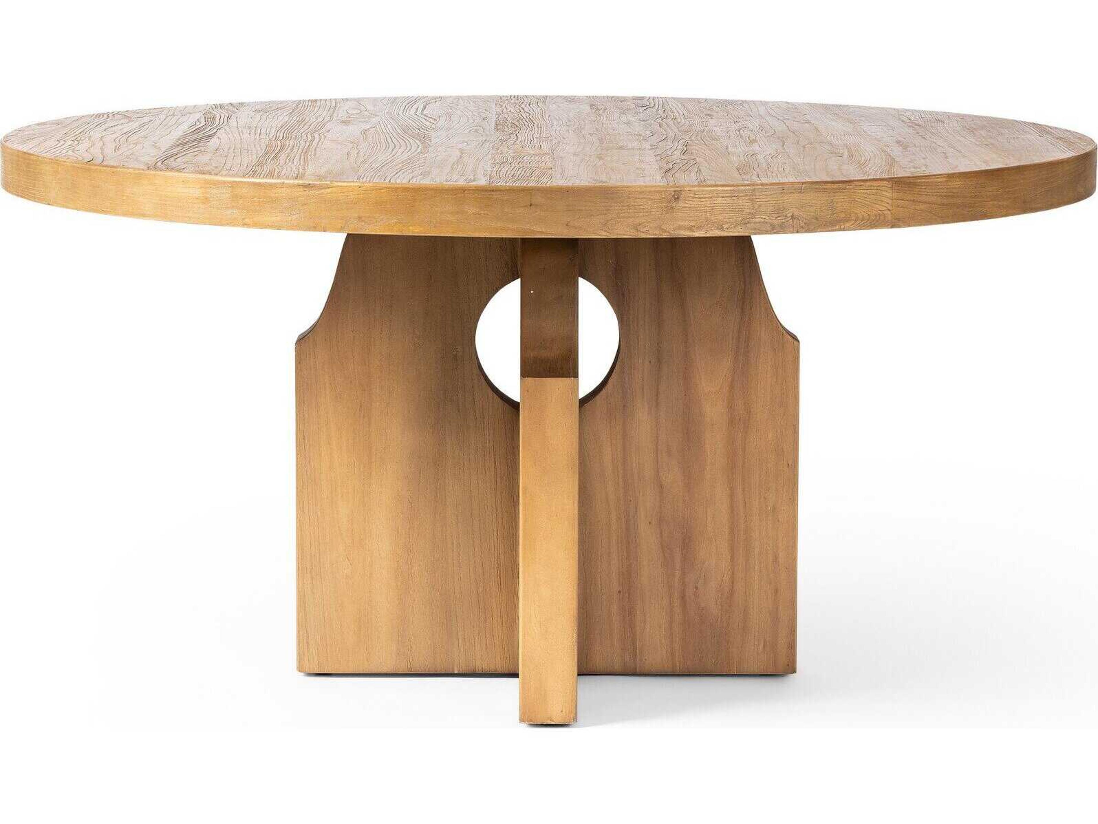 Four Hands Wells Allandale Reclaimed Natural Elm Round Dining Table