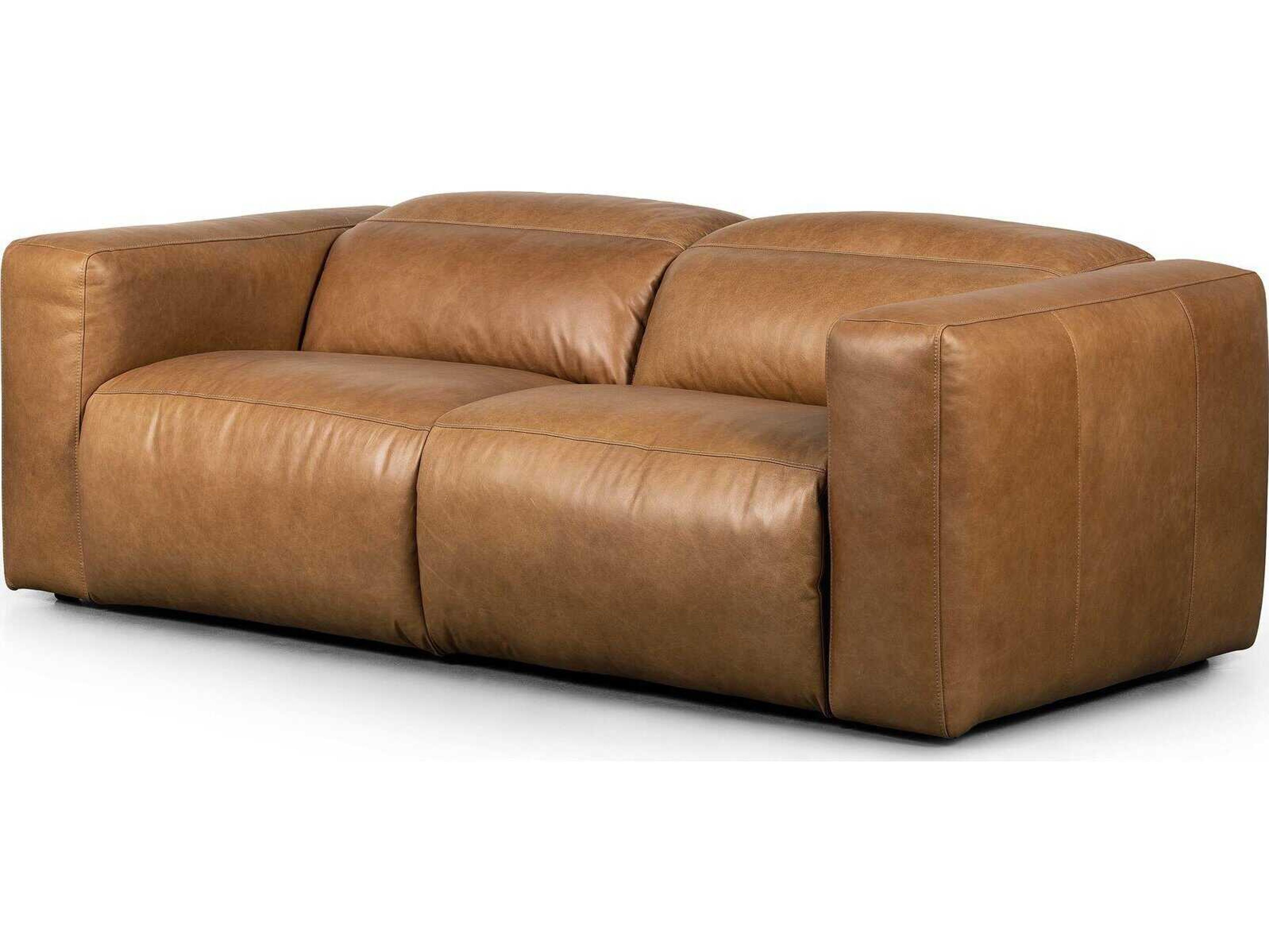 Four Hands Norwood Radley Power Recline Wide Brown Leather Sofa