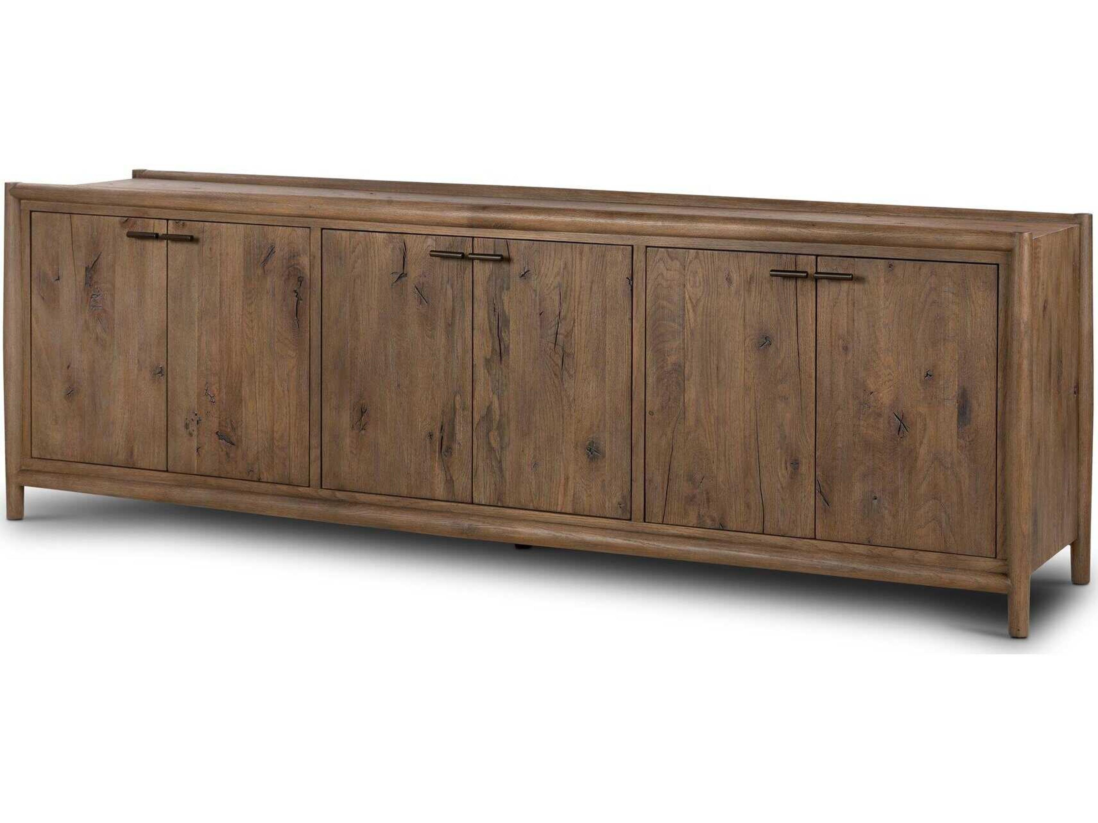 Four Hands Bolton Glenview 94" Oak Wood Weathered Aged Bronze Sideboard