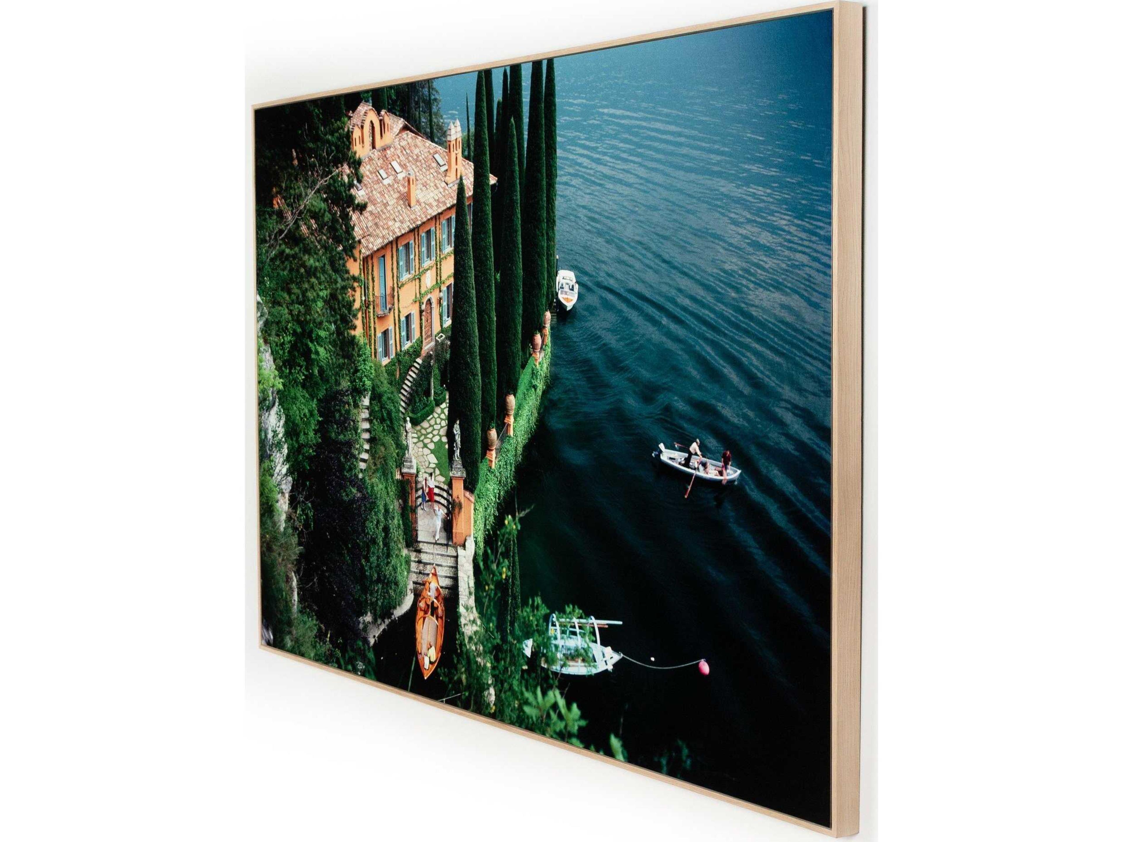 Four Hands Art Studio Giacomo Montegazza by Slim Aarons Vertical Grain White Oak Floater  Canvas Wall Art