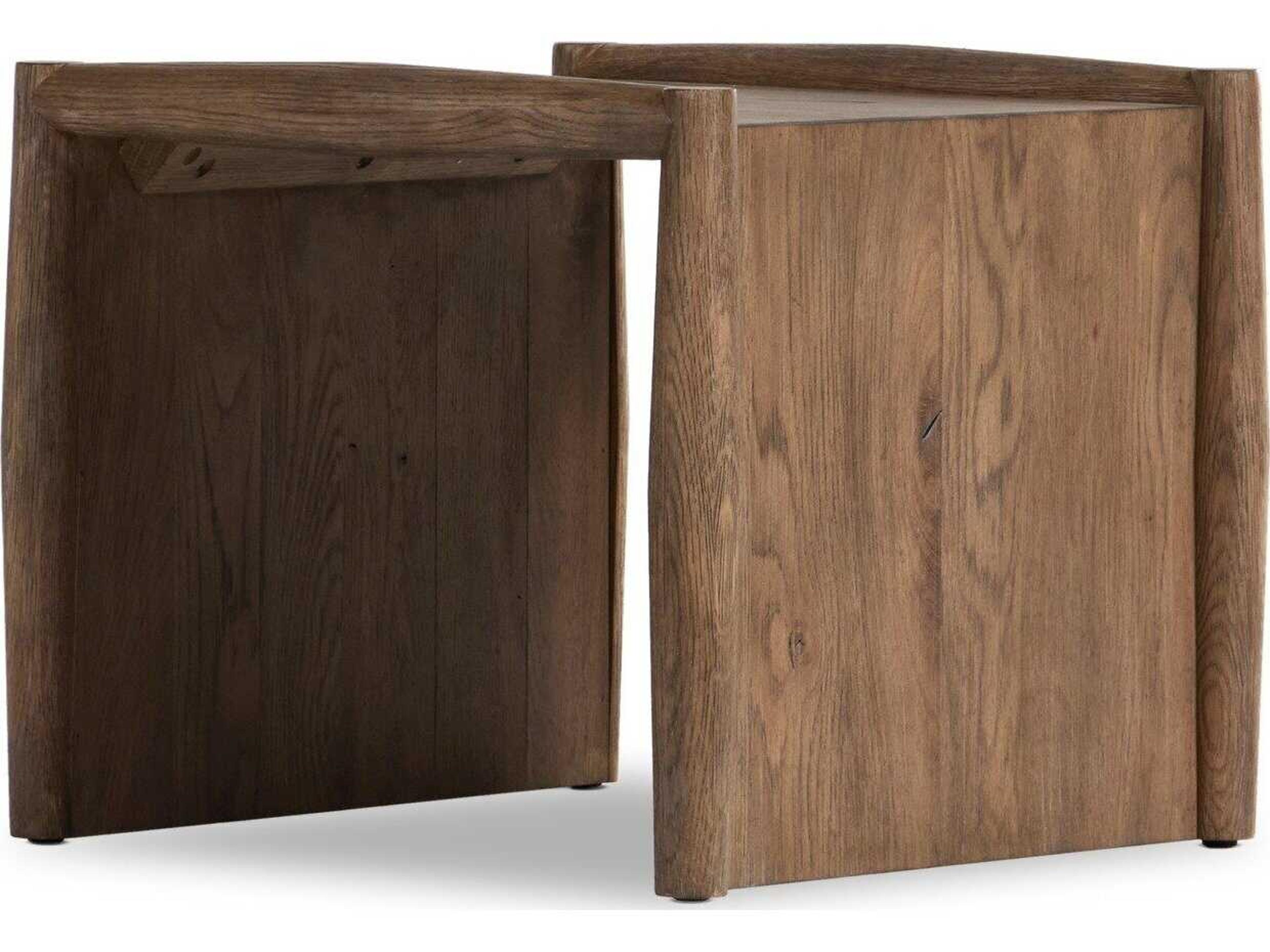 Four Hands Bolton Glenview Square Wood Weathered Oak End Table