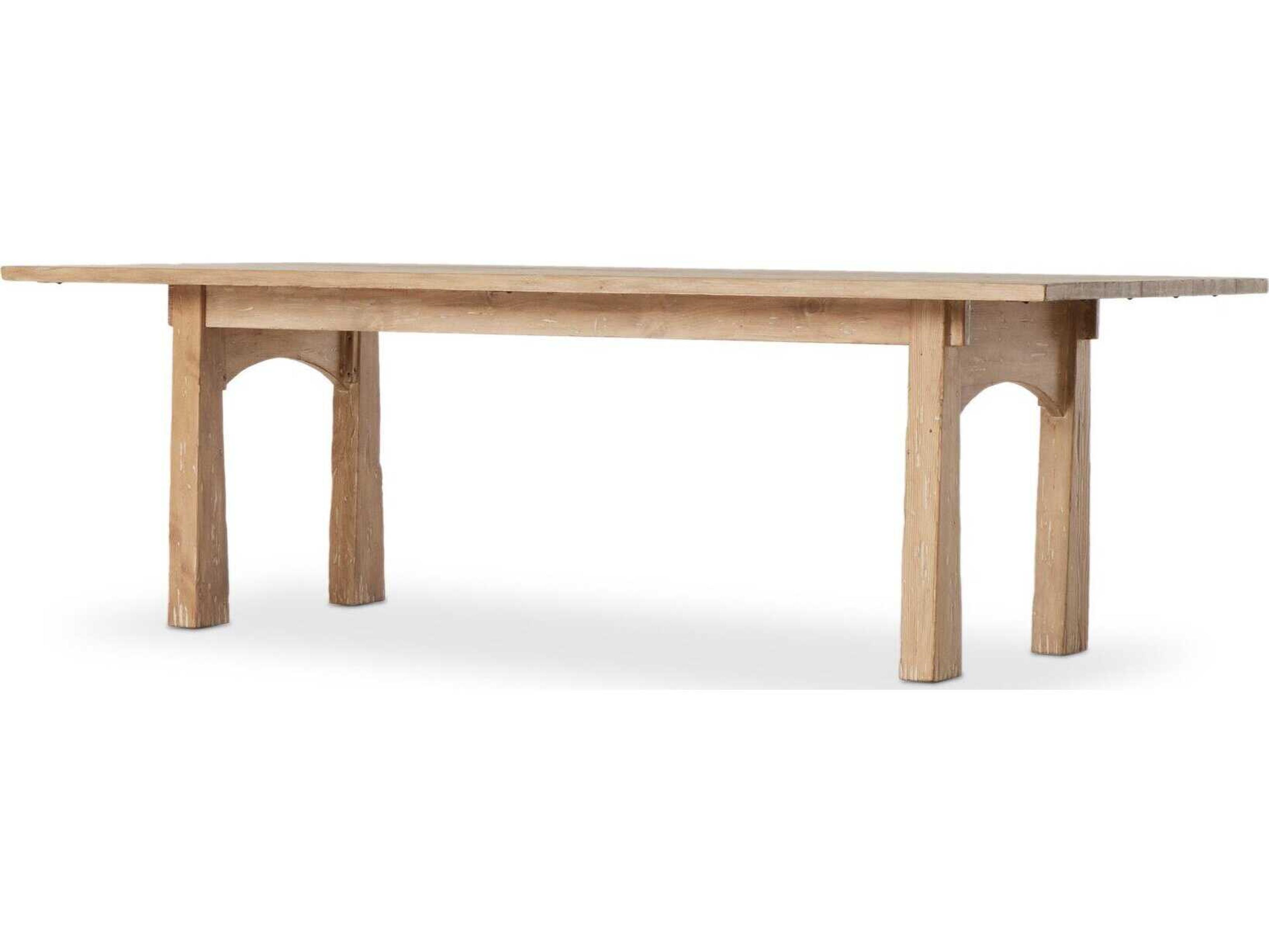 Cordella Rectangular Wood Aged Light Pine Dining Table