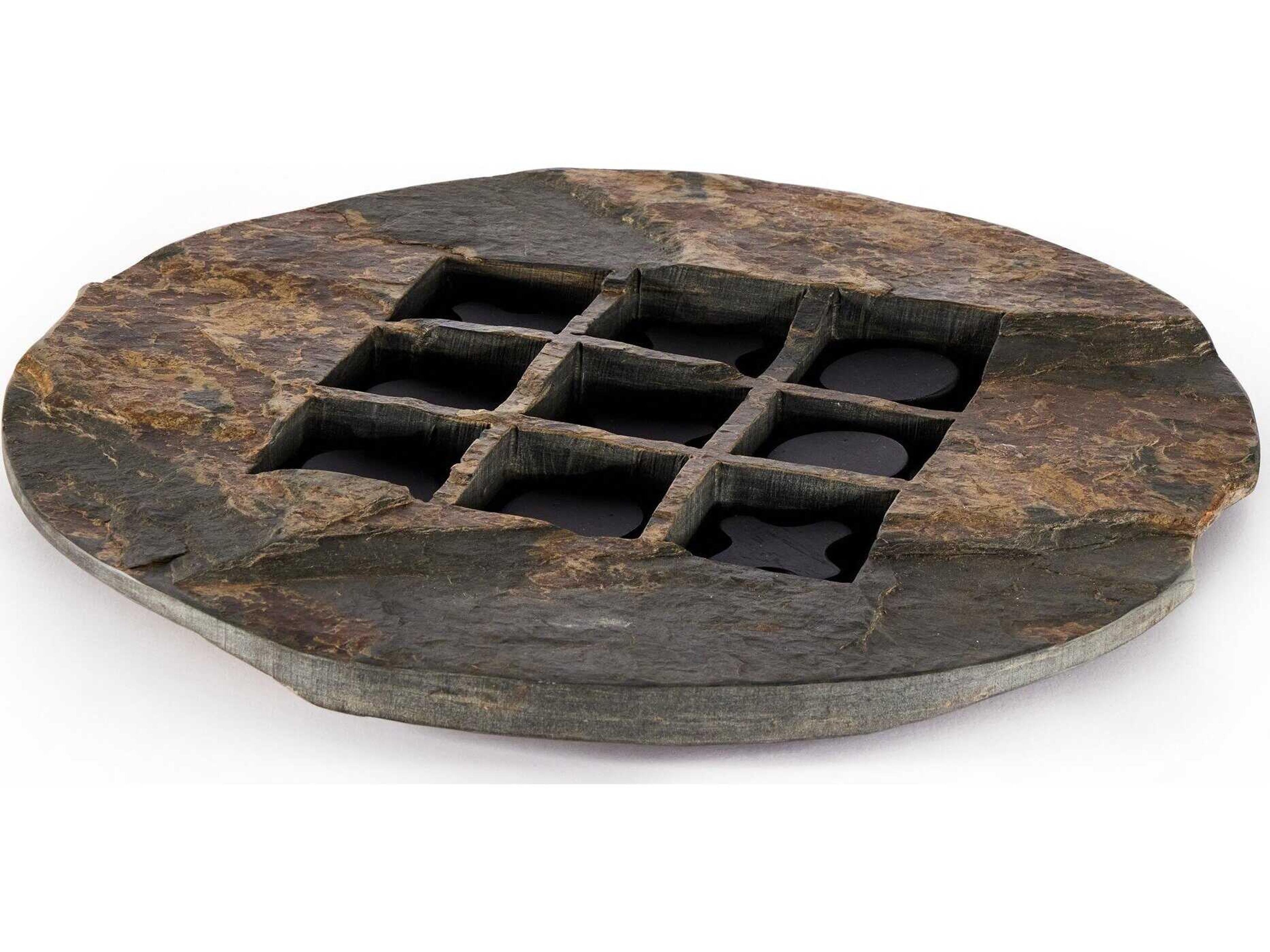 Wesson Tic Tac Toe Brass Solid Wood Game Table