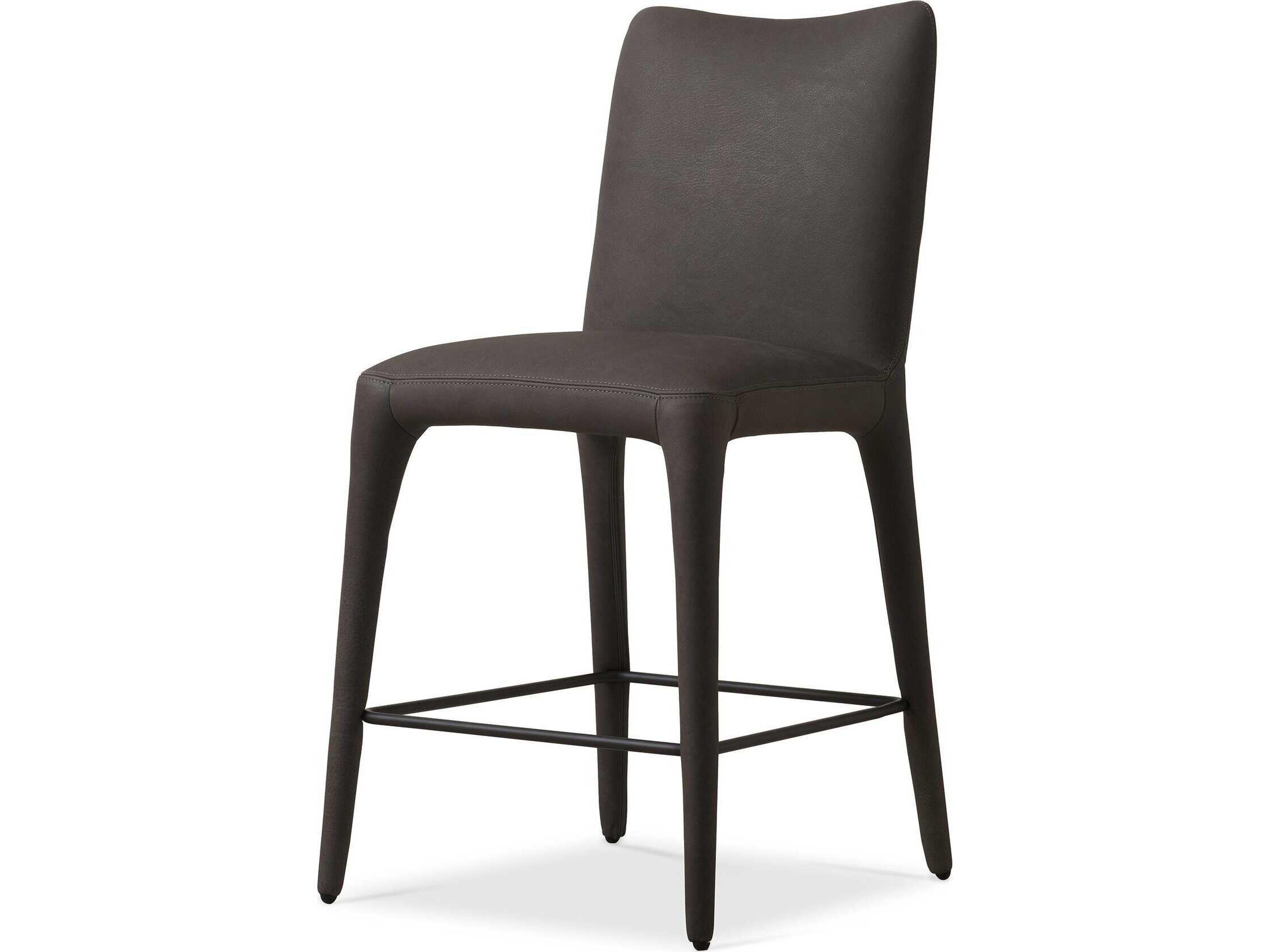 Carnegie Monza Heritage Graphite Leather Counter Stool