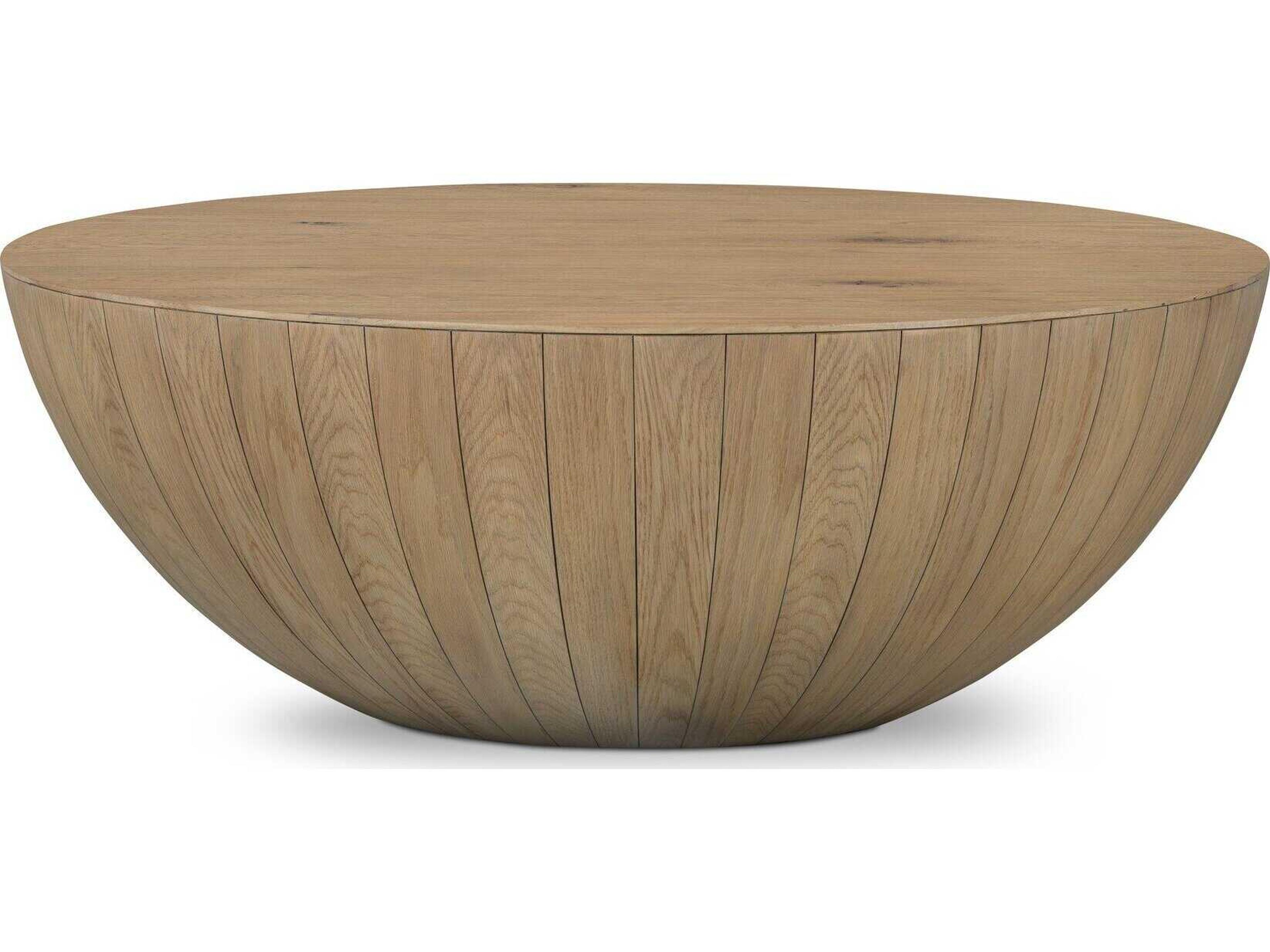 Four Hands Bina Ryan Natural Resawn Oak Round Wood Oak Coffee Table