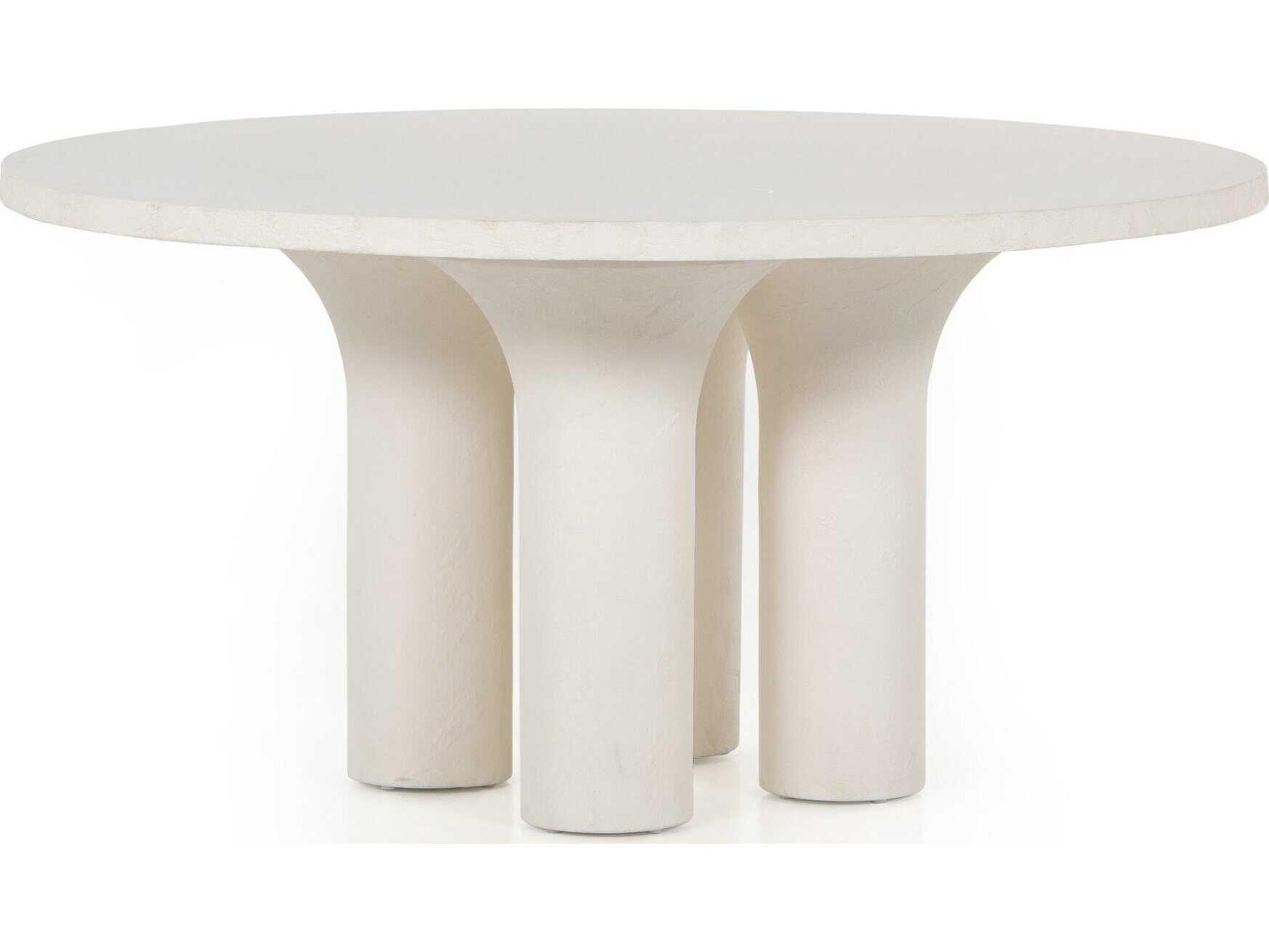 Four Hands Constantine Parra White Concrete Round Dining Table