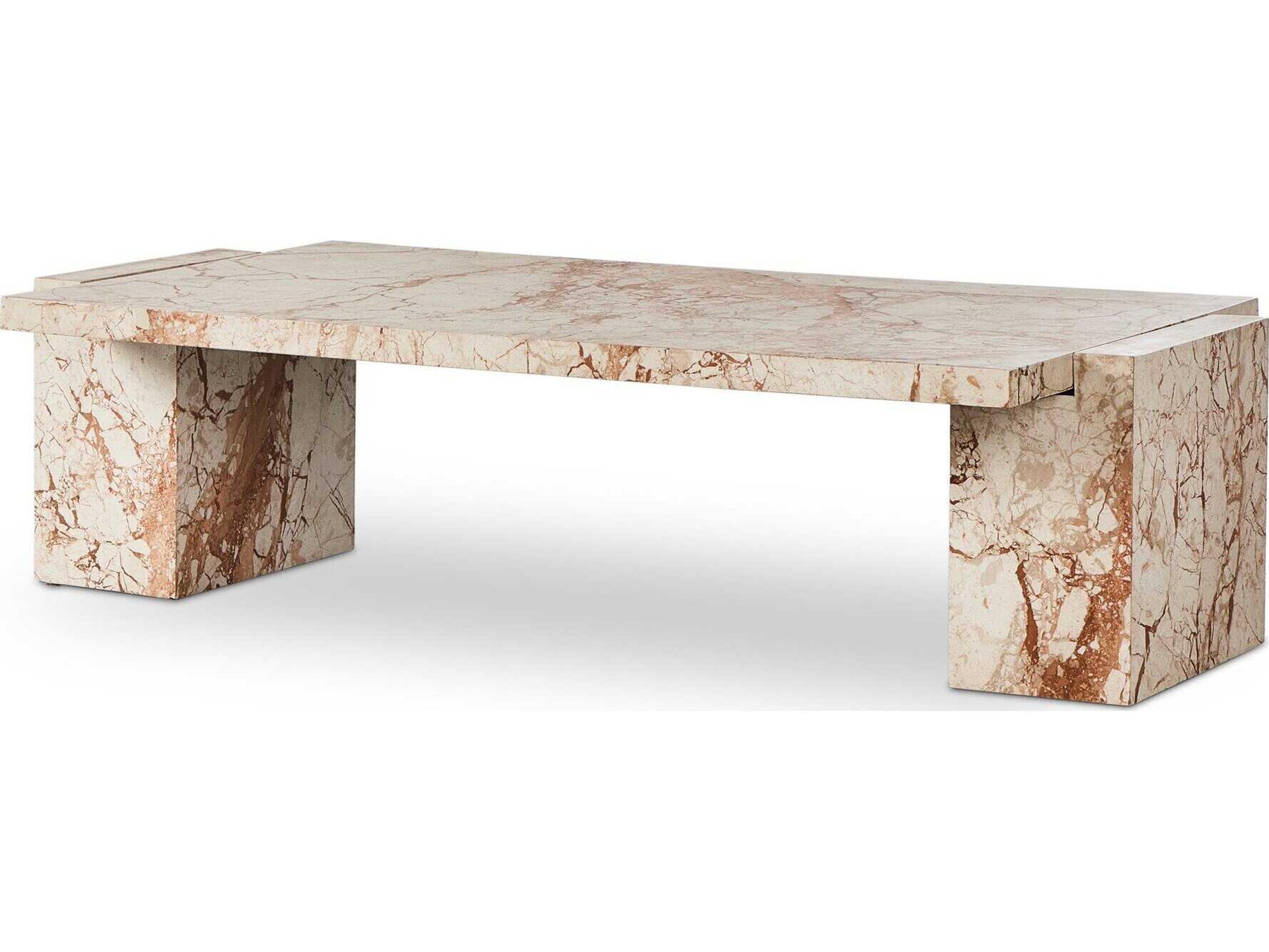 Four Hands Element Rectangular Desert Taupe Marble Coffee Table