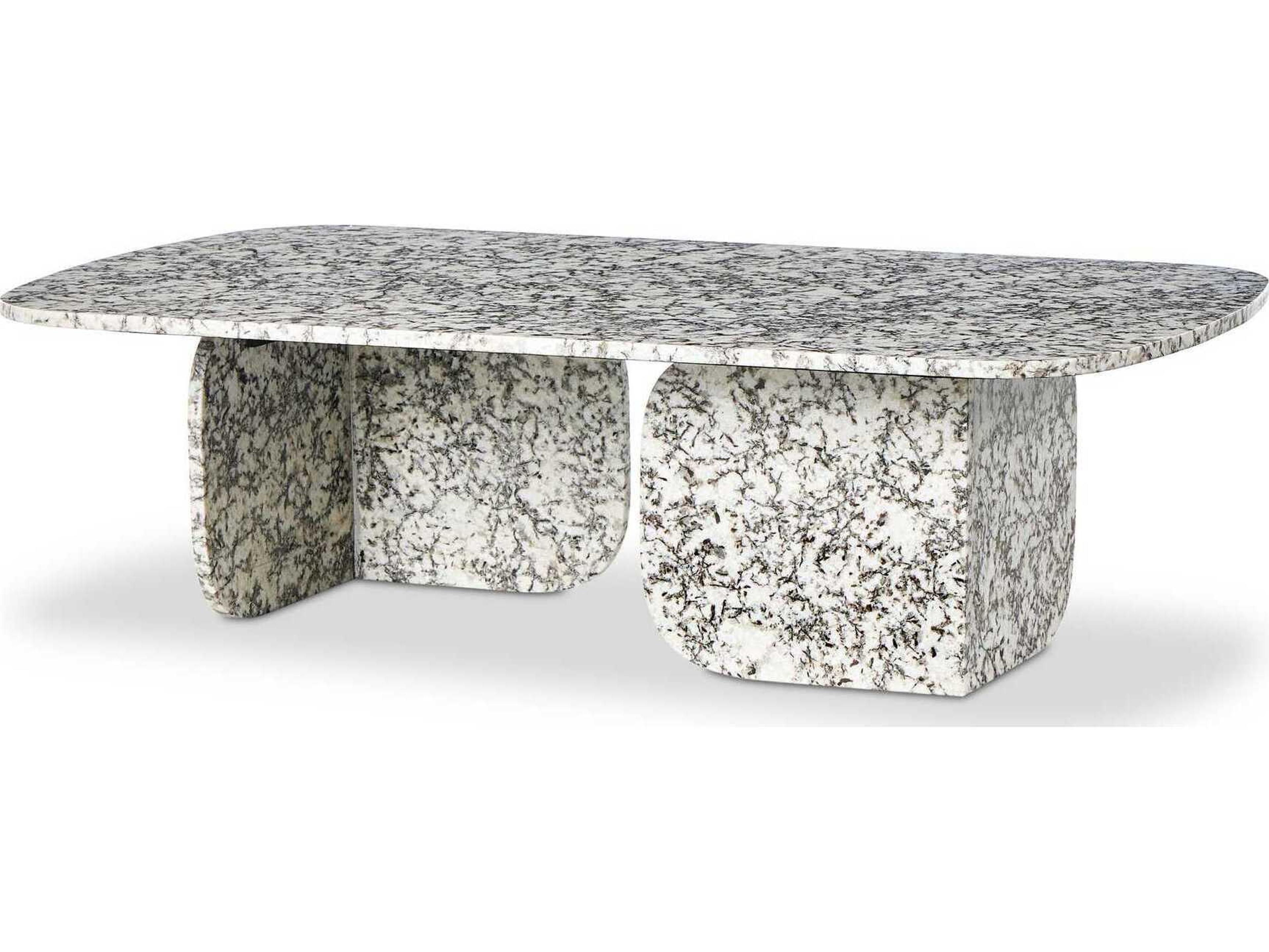 Four Hands Marlow Oval Speckled Black Marble Coffee Table