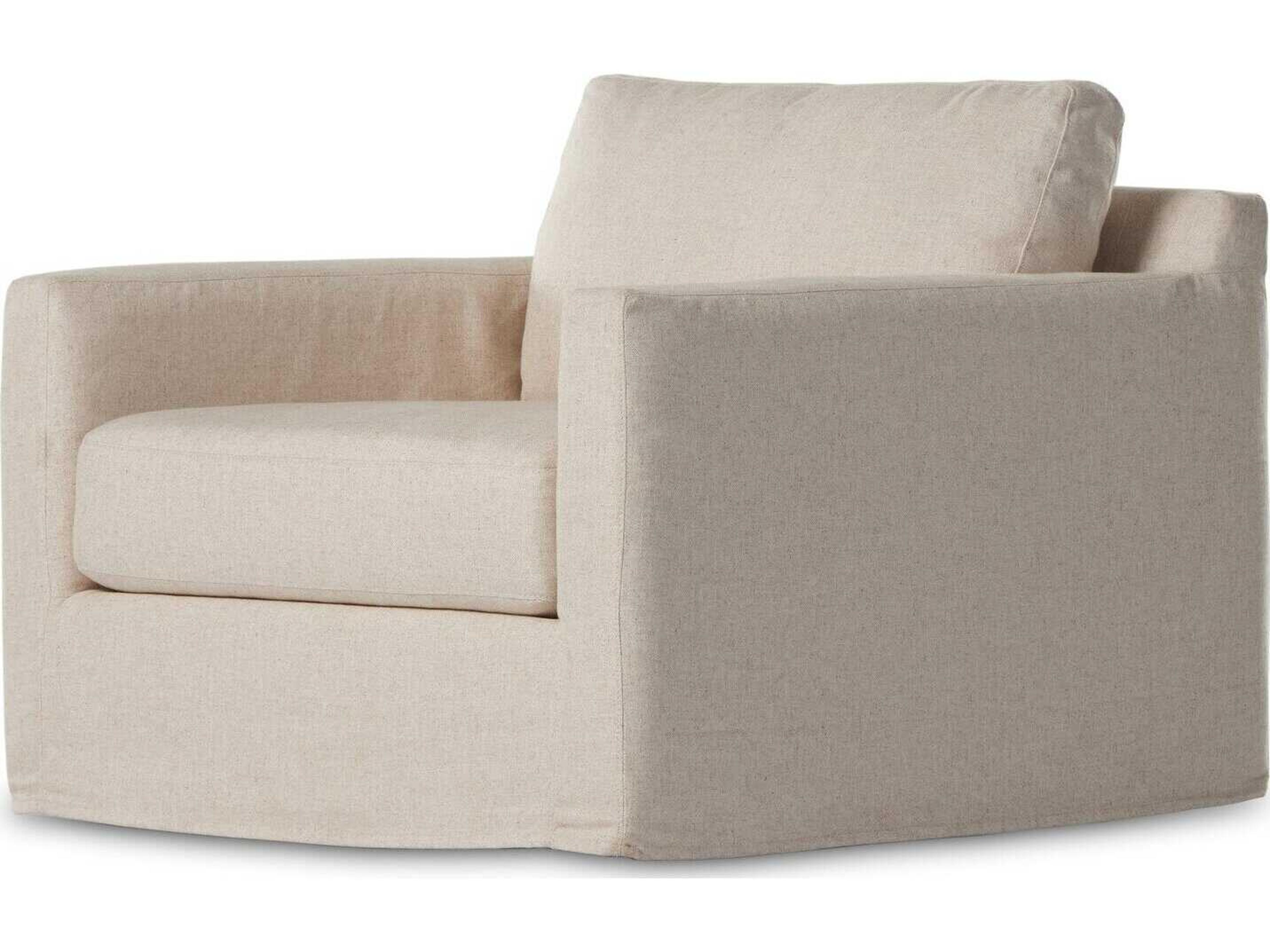 Four Hands Helm Hampton Evere Creme Slipcover Swivel Chair