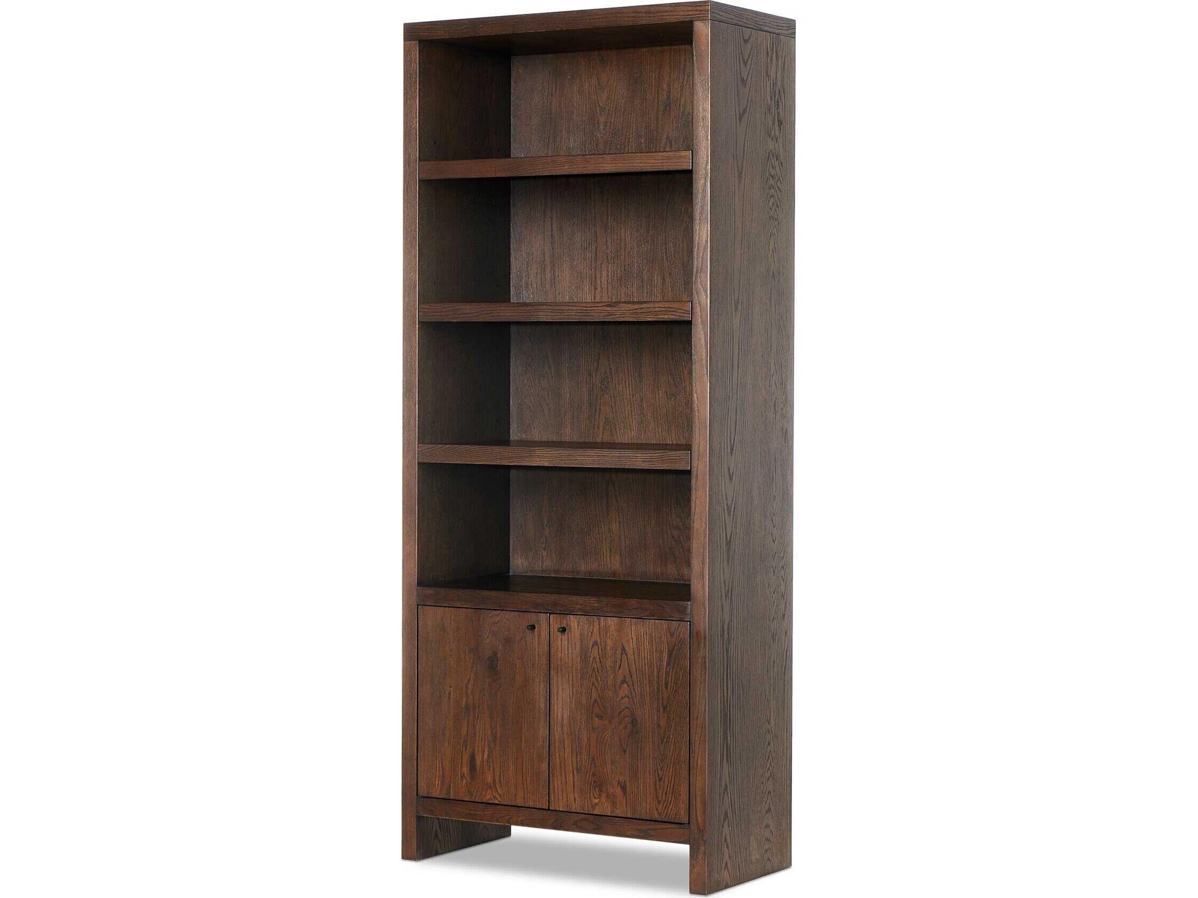 Four Hands Hamilton Umber Oak Veneer Bookcase