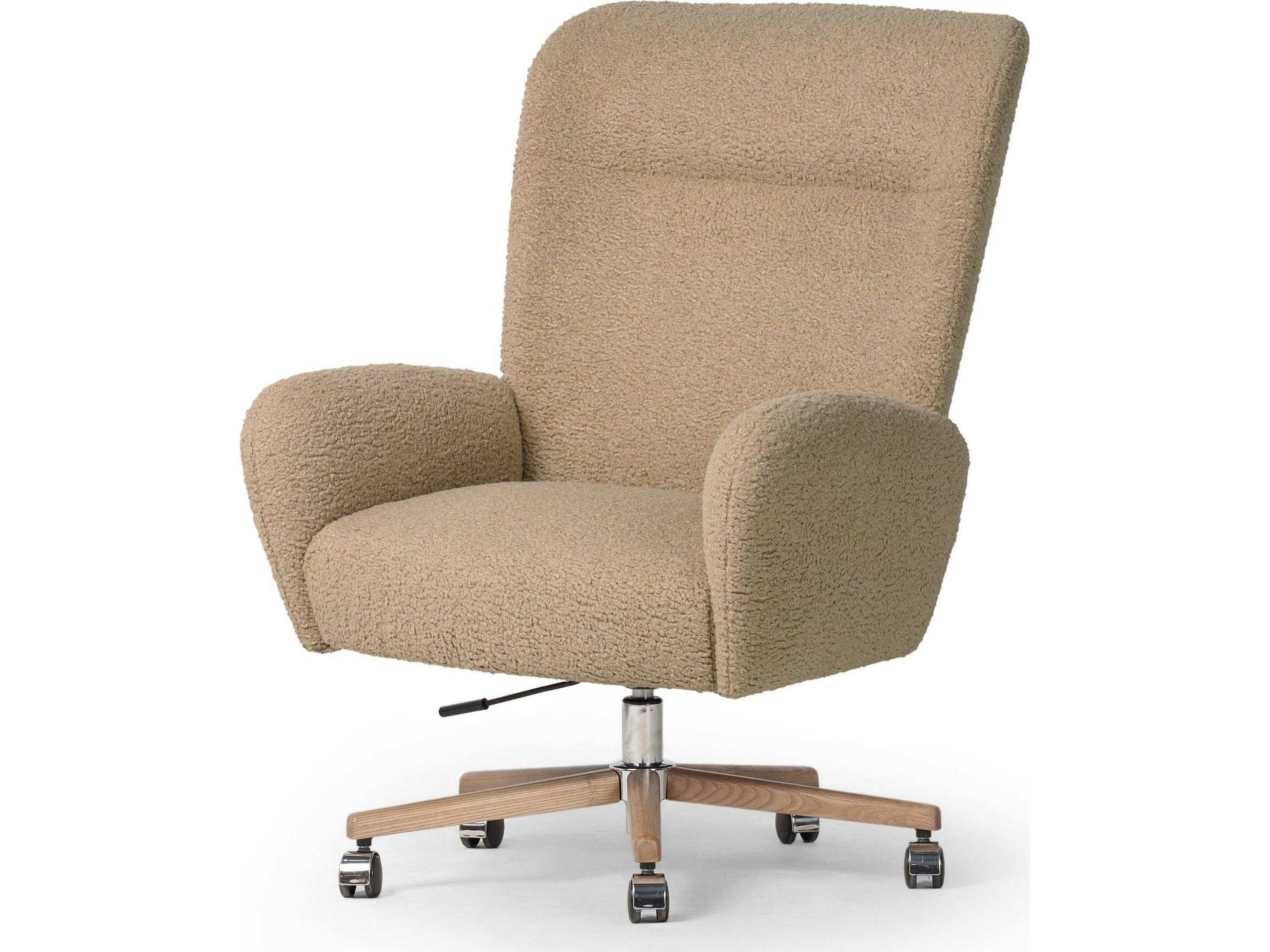 Four Hands Allston Cade Sheepskin Camel Upholstered Desk Chair