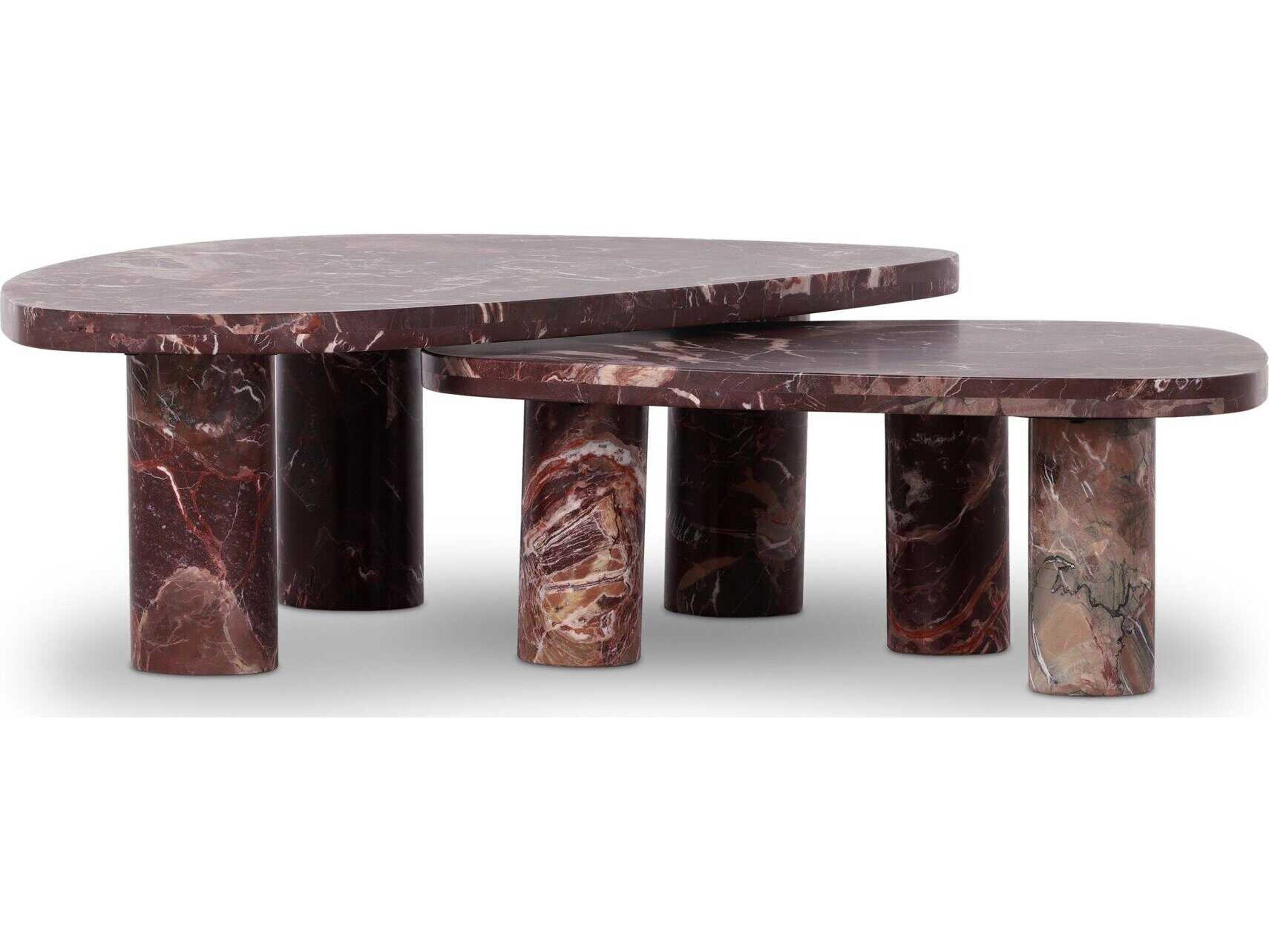 Four Hands Rockwell Zion Merlot Marble Coffee Table