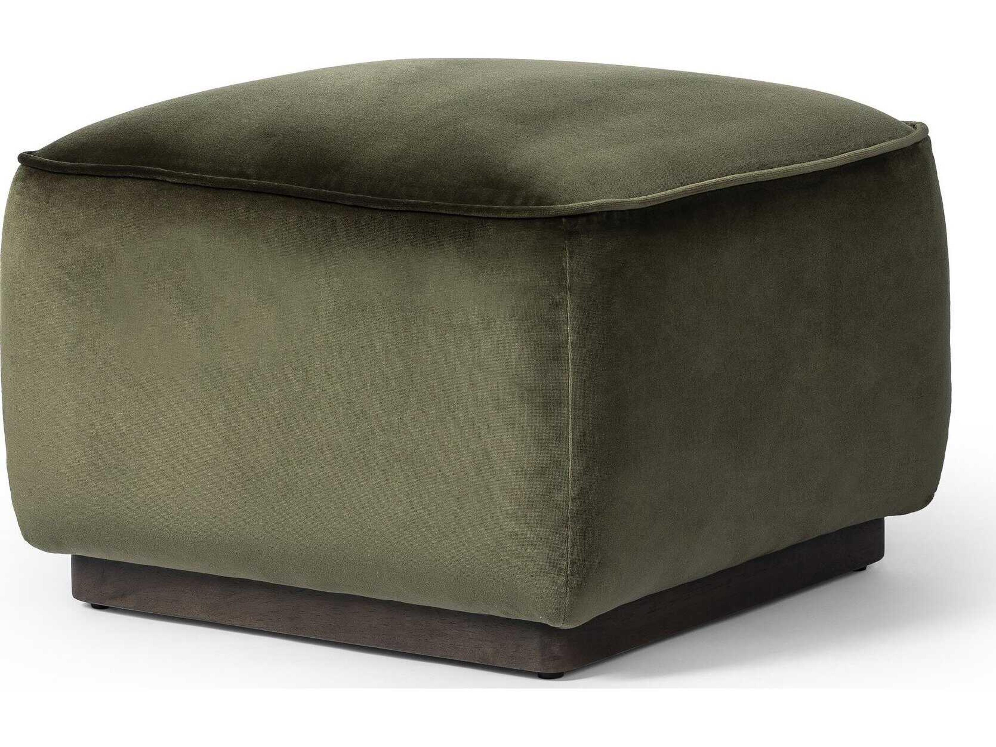 Four Hands Westgate Sinclair Surrey Olive Upholstered Square Ottoman