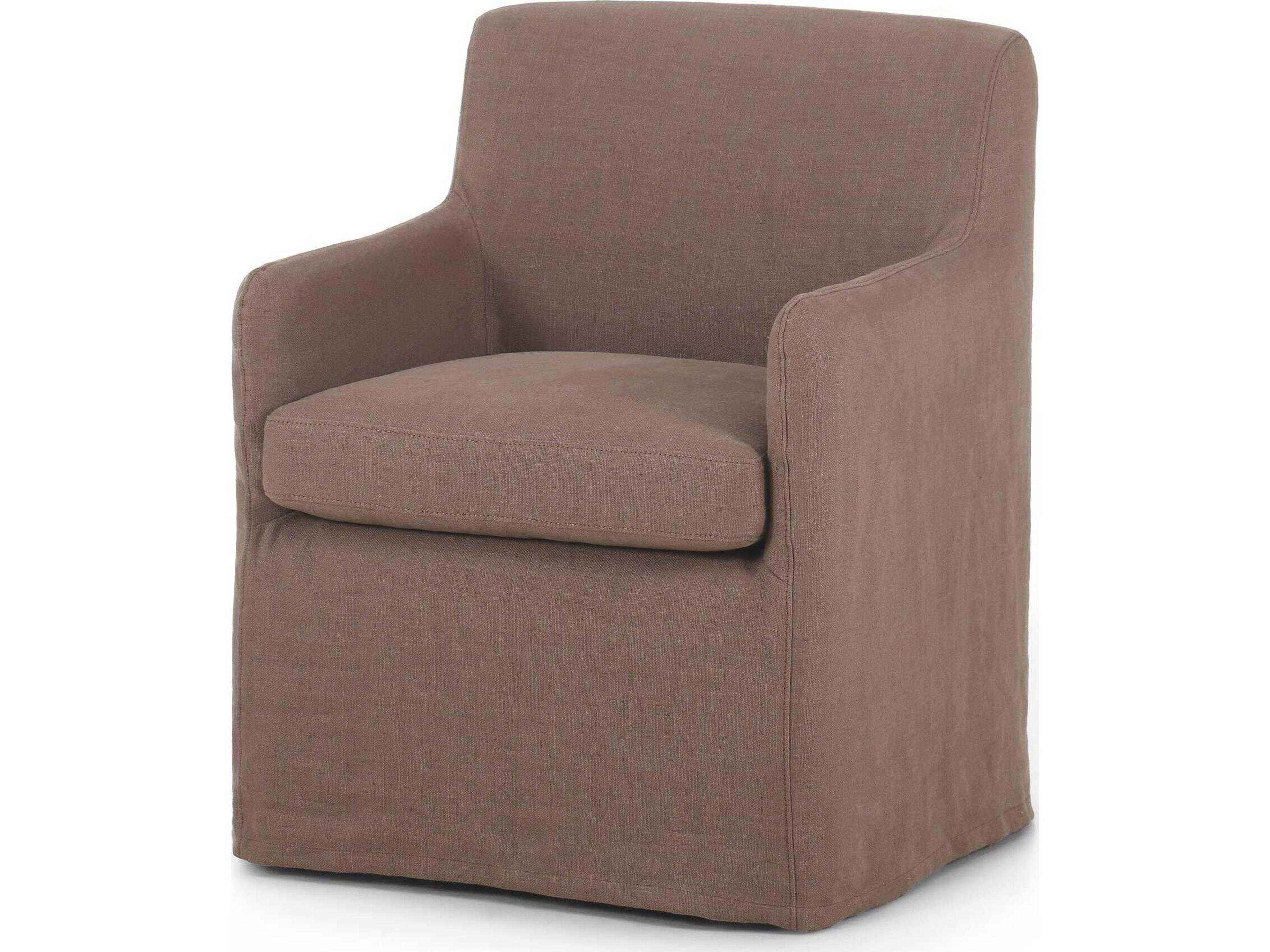 Four Hands Kensington Brown Upholstered Arm Dining Chair