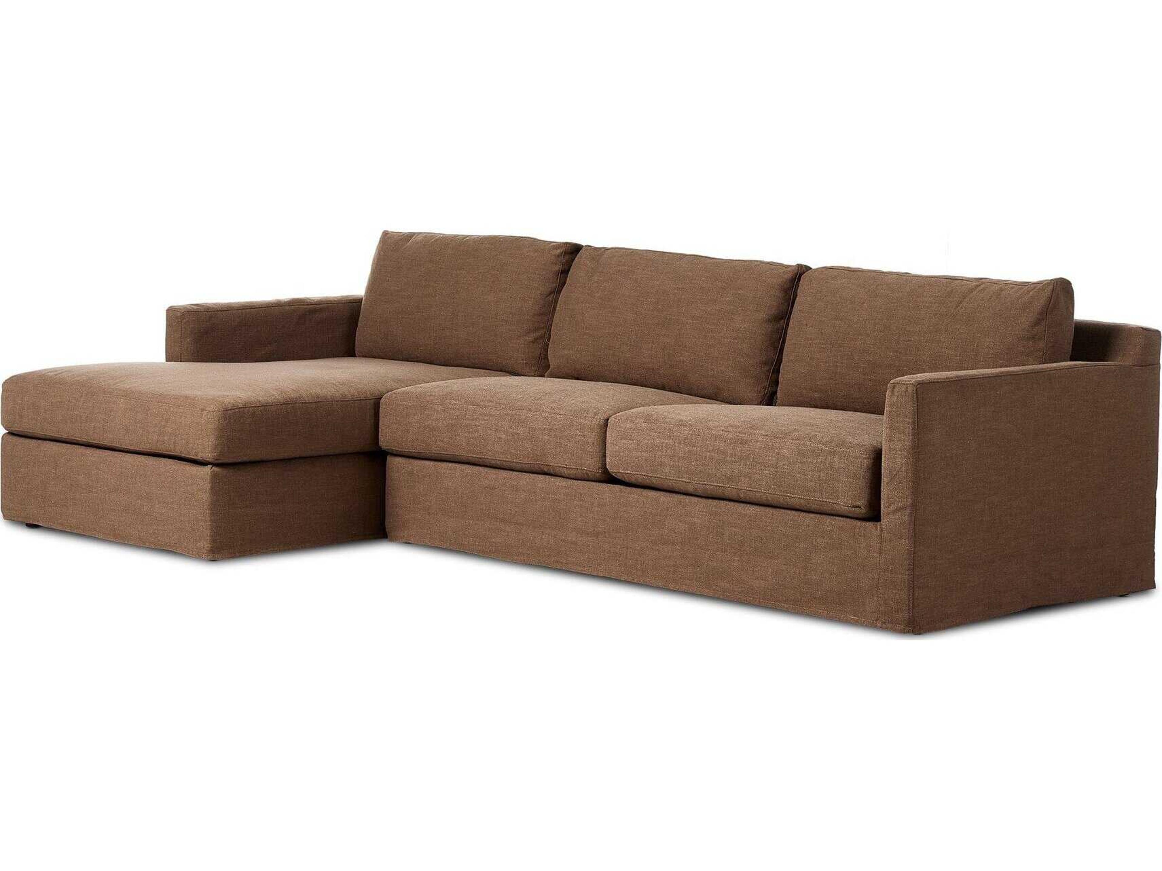 Four Hands Helm Brown Upholstered Sectional Sofa