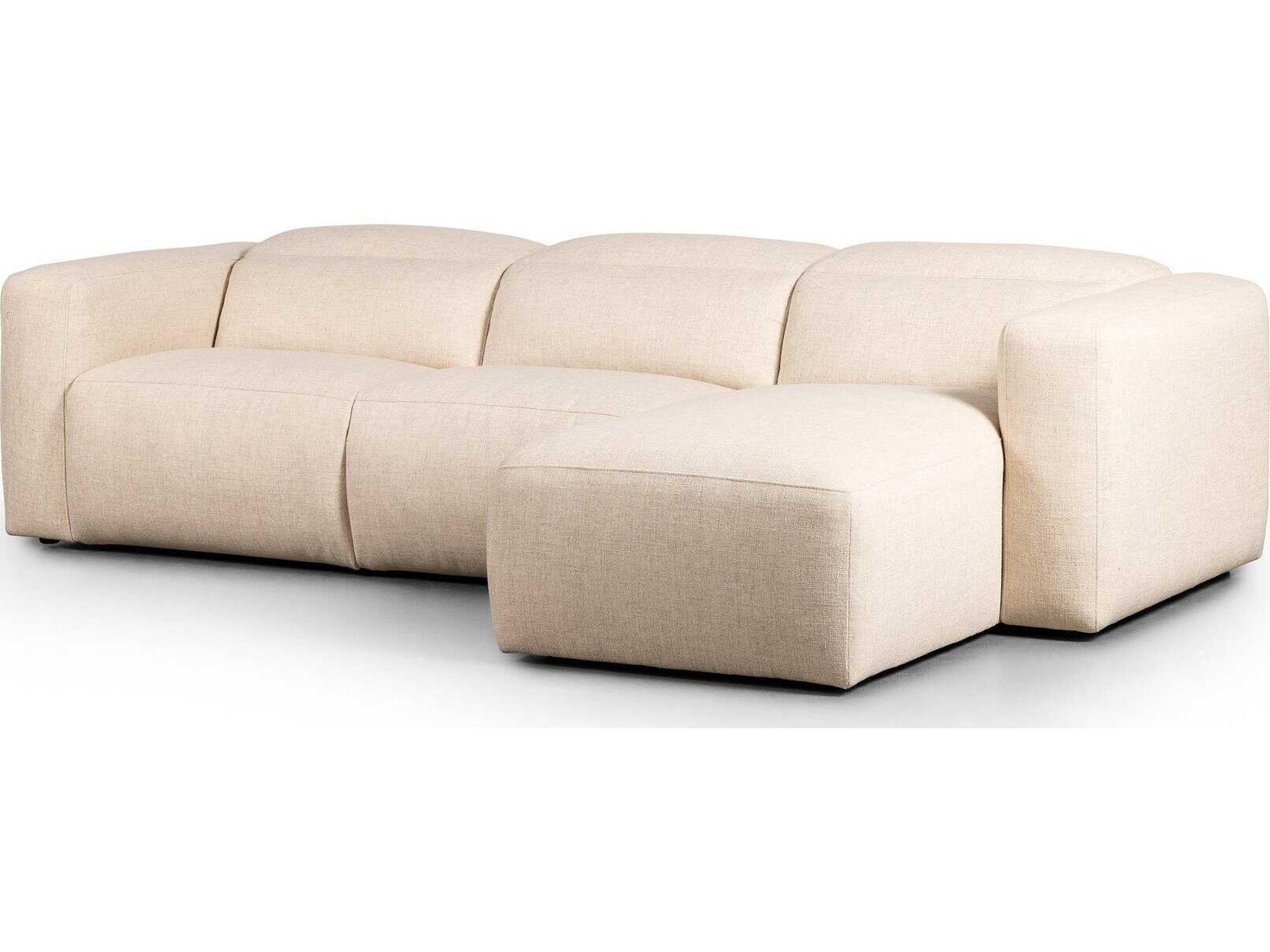 Four Hands Norwood Radley Power Recliner 3 - Piece Cream Upholstered Sectional Sofa with RAF Chaise