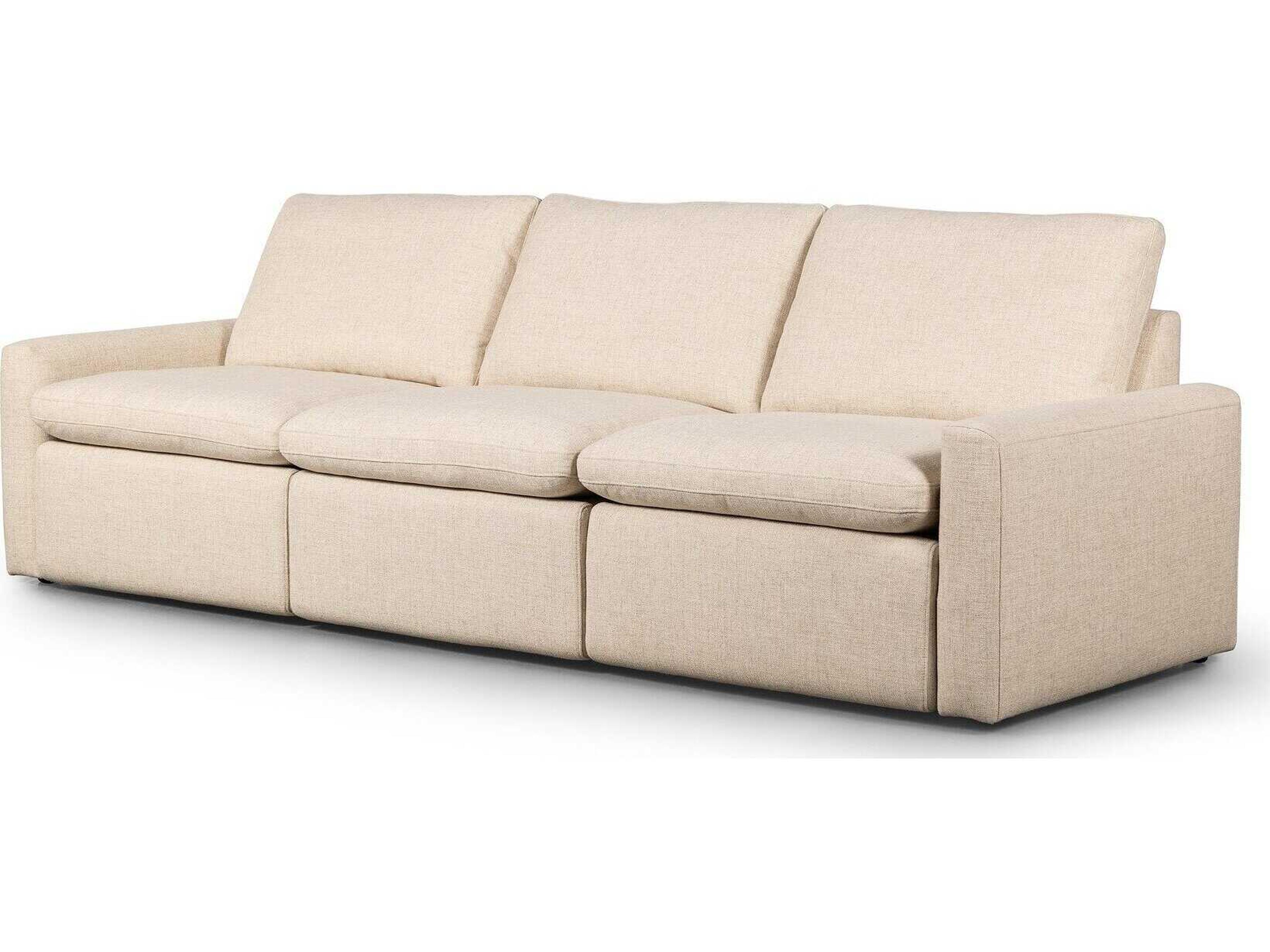 Four Hands Norwood Tillery Power Recliner 3 - Piece Wide Cream Upholstered Sofa