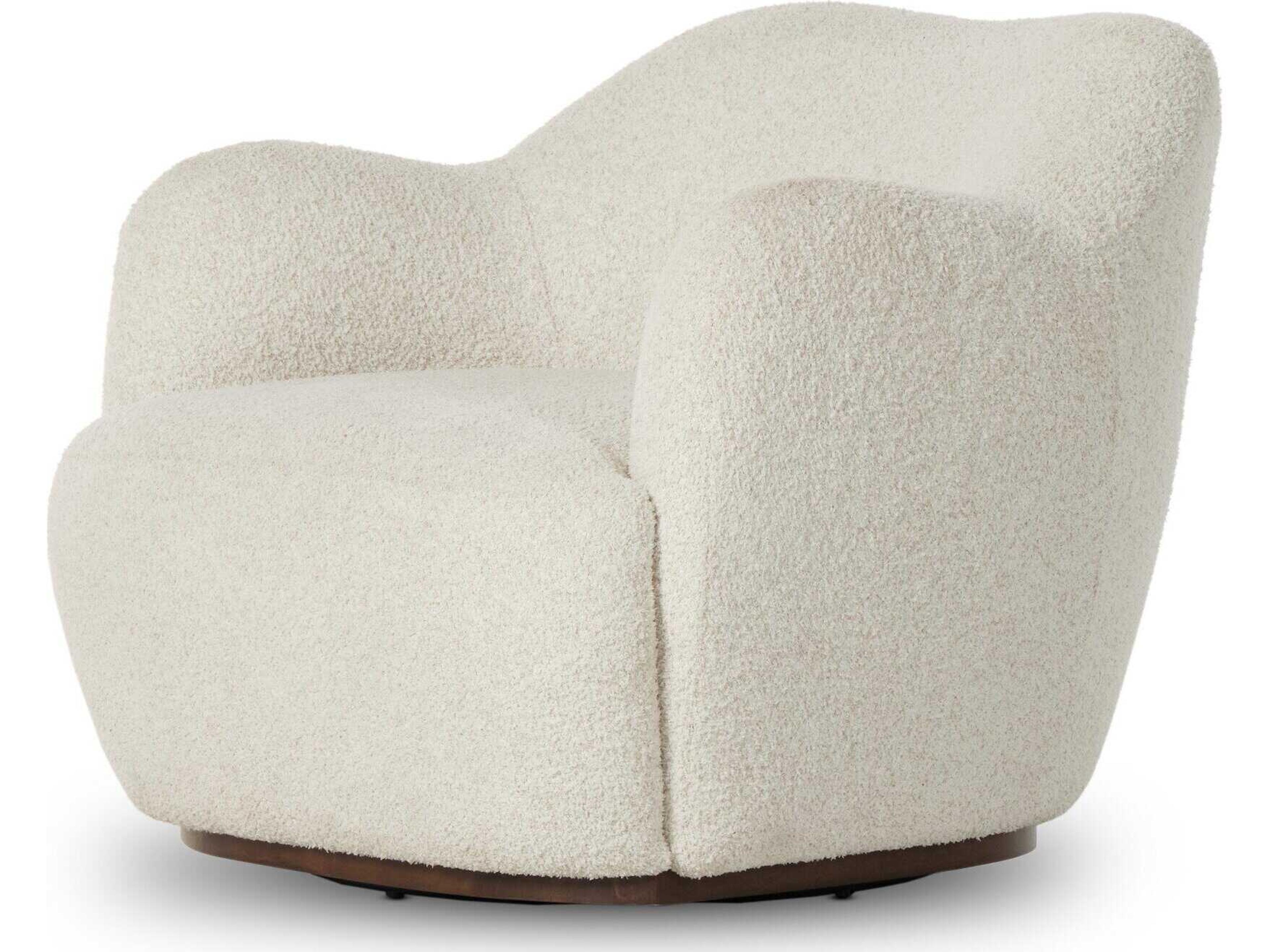 Four Hands Westgate Julius Swivel White Fabric Accent Chair