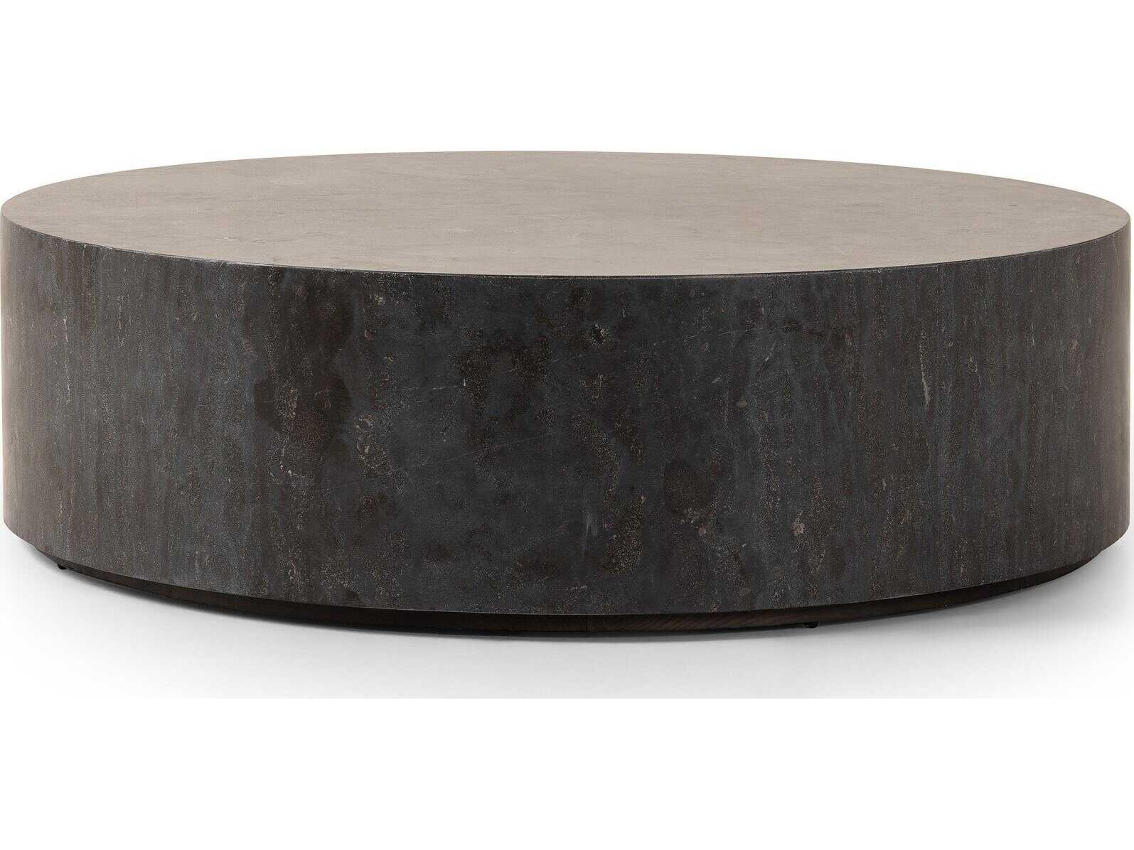 Four Hands Hughes Round Bluestone Coffee Table