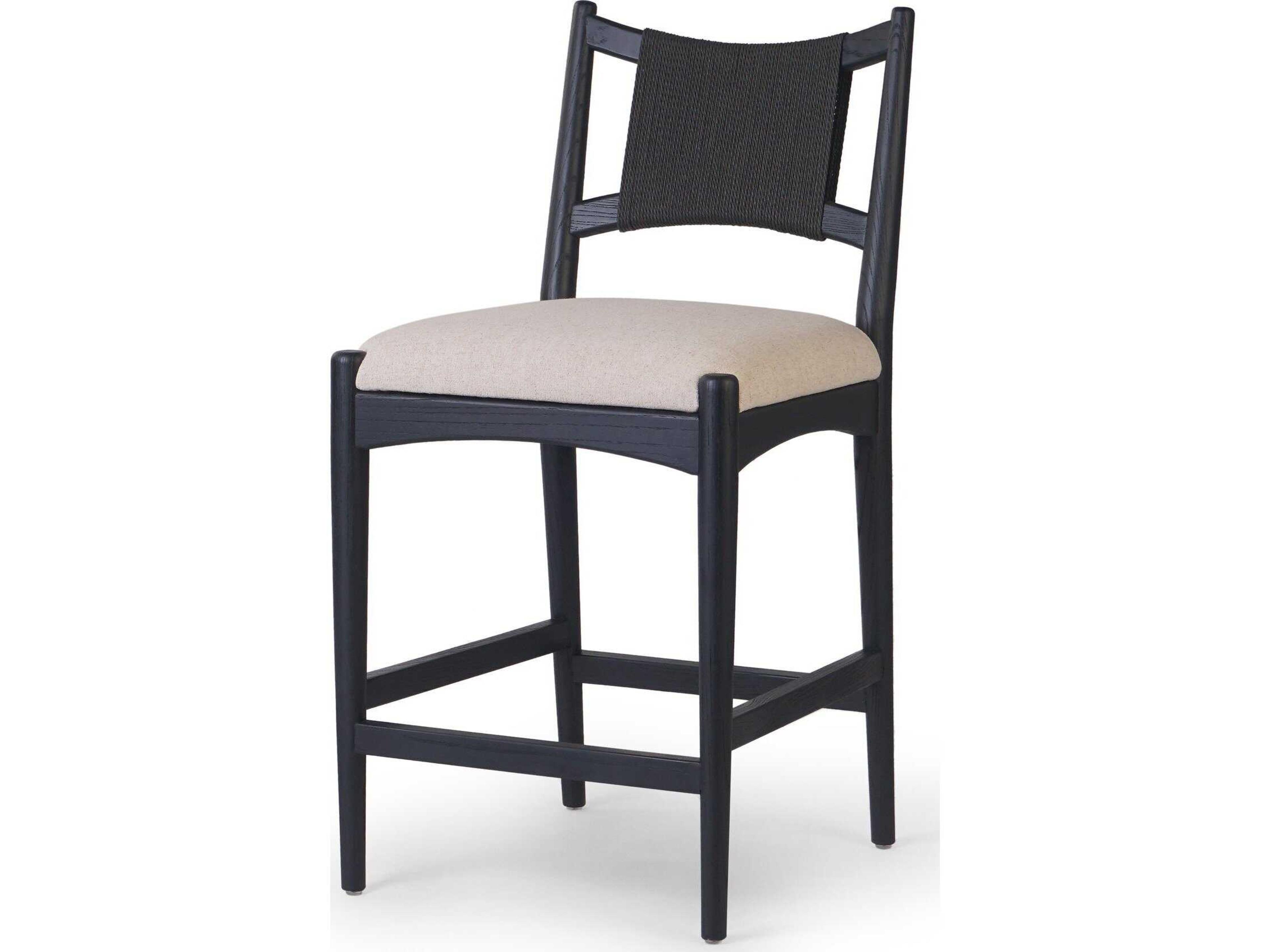 Four Hands Claremont Haddon Antwerp Natural Upholstered Counter Stool