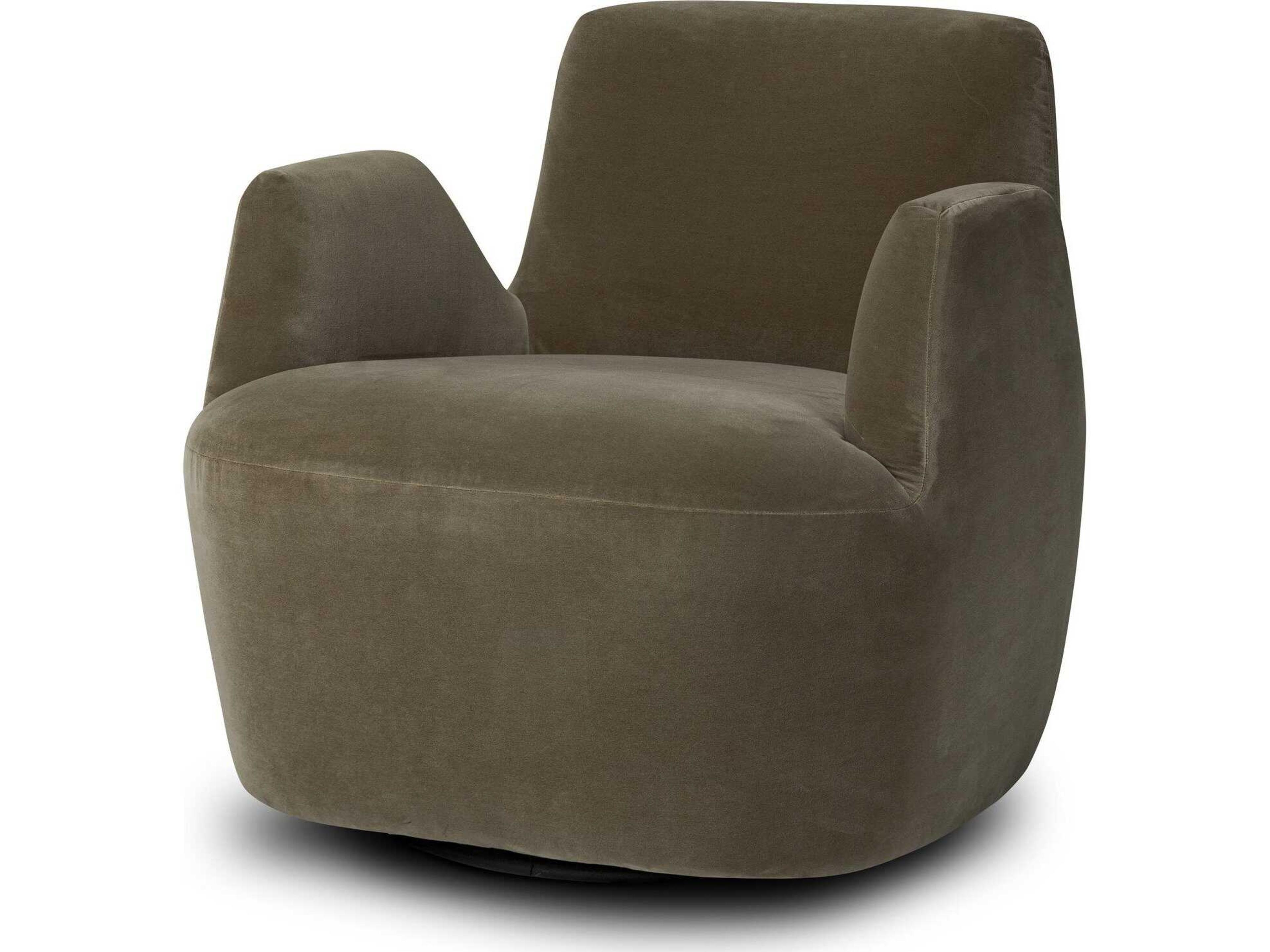 Four Hands Farrow Swivel Green Fabric Accent Chair