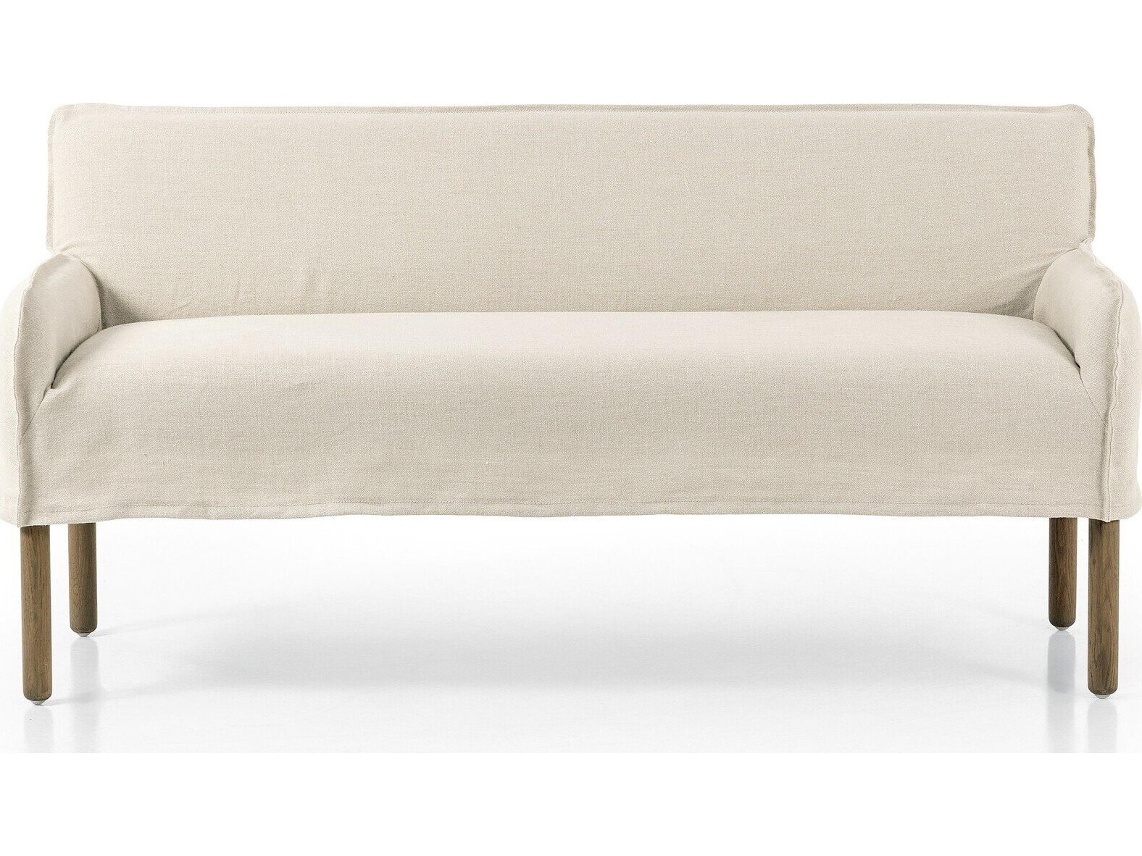 Kensington Beige Upholstered Accent Bench