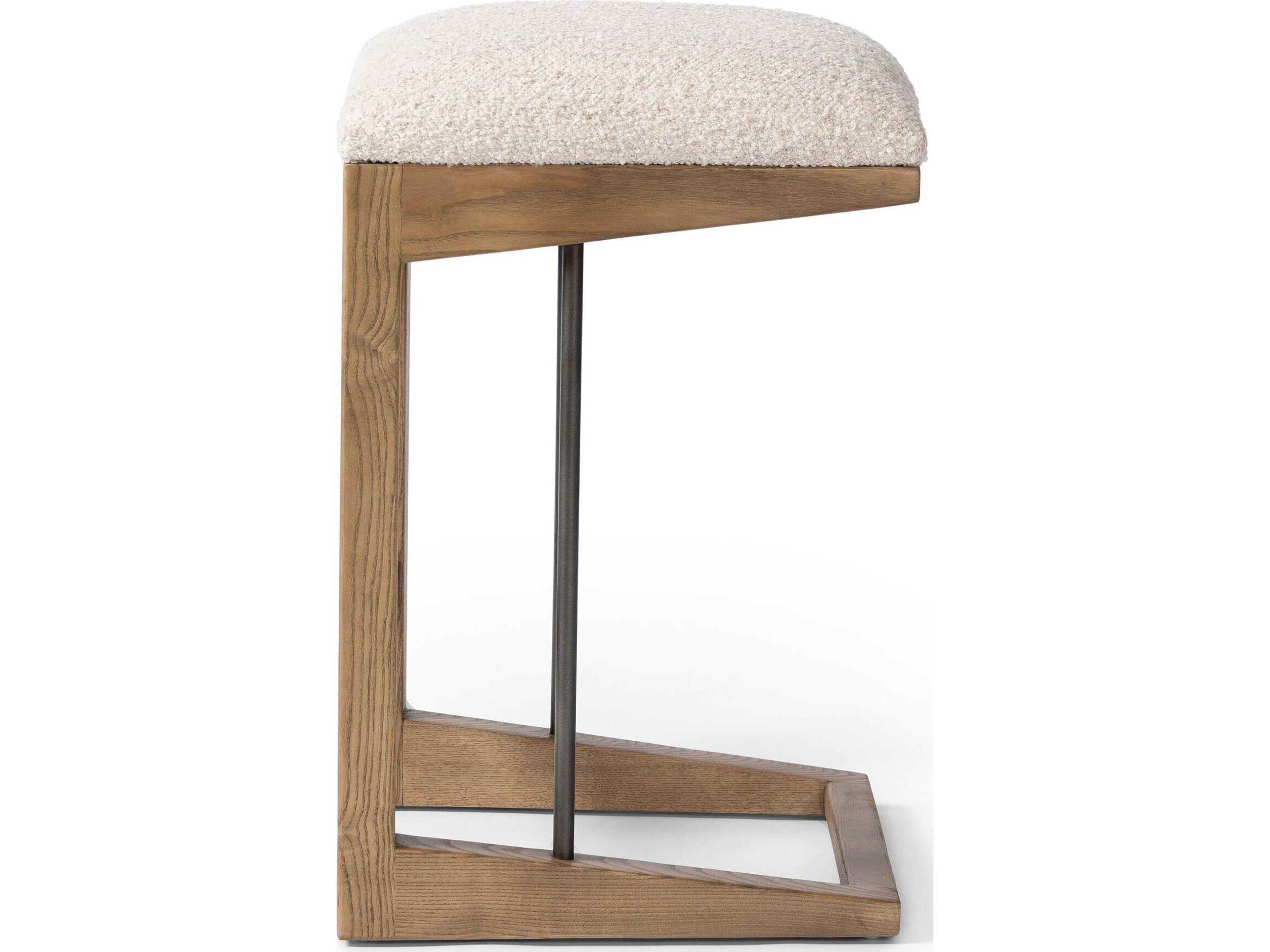 Luxecor Globetrotter Finn Upholstered Ash Wood Counter Stool