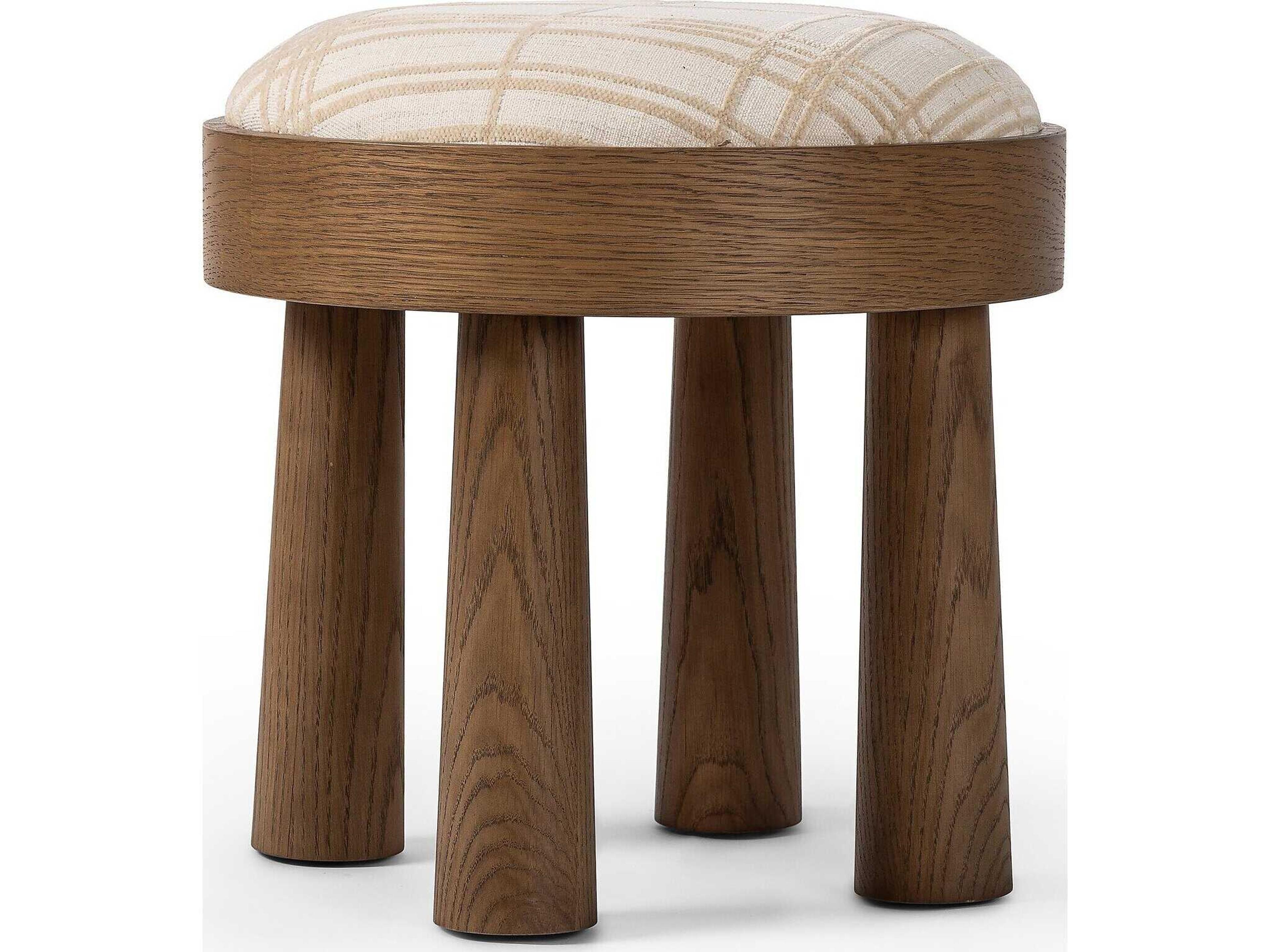 Four Hands Townsend Louise Brown Upholstered Ottoman